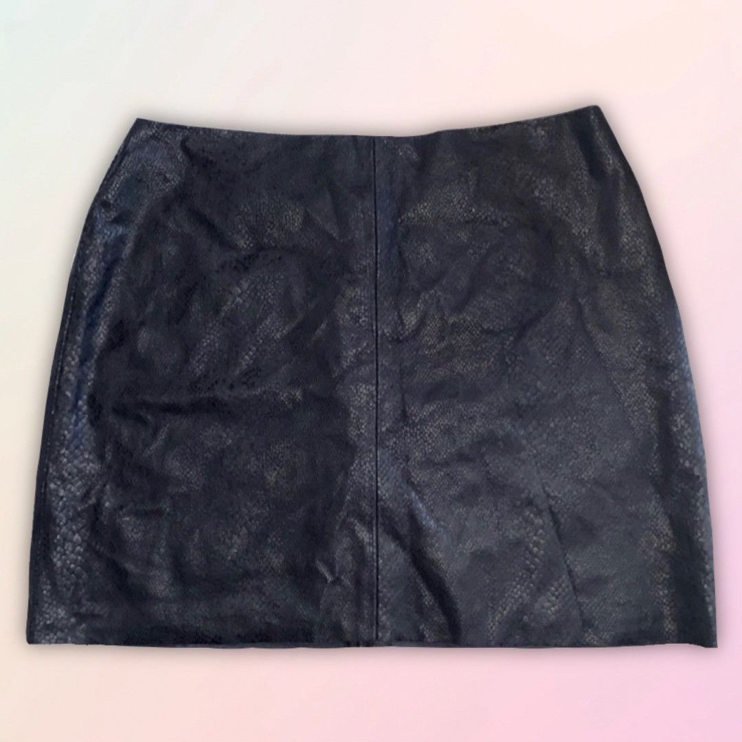 Vintage Retro, Britt Ryan, Black, Faux Snake Skin, Mini Skirt Size 28" / US 6 / IT 42 - 15 Thumbnail