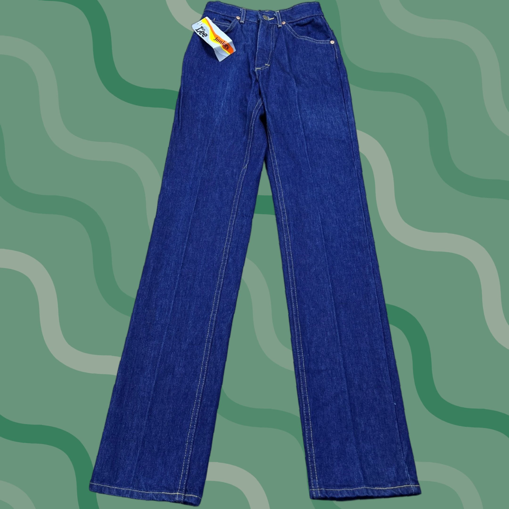 Lee Lee Jeans Womens 5 Dark Blue Straight Leg 1980s Juniors 23x36 USA Mens? Womens Size 27" / US 4 / IT 40 - 1 Thumbnail