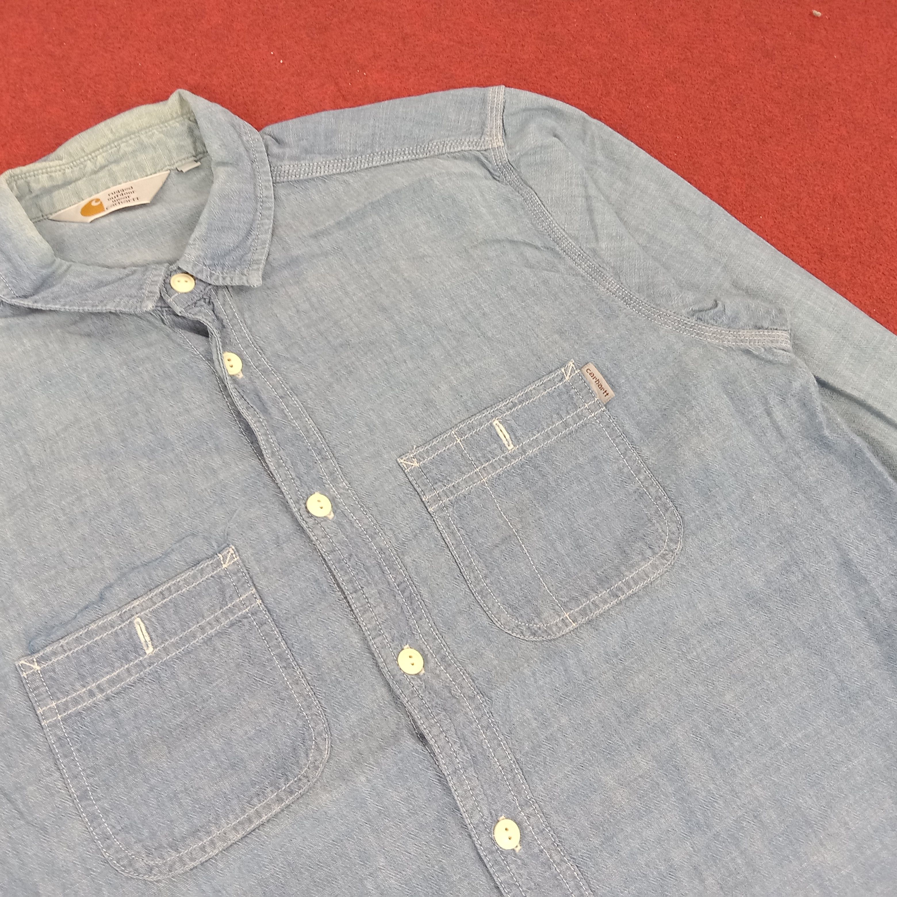 Carhartt × Vintage Carhartt Workwear Double Pocket Style Casual Shirt Size US M / EU 48-50 / 2 - 2 Thumbnail