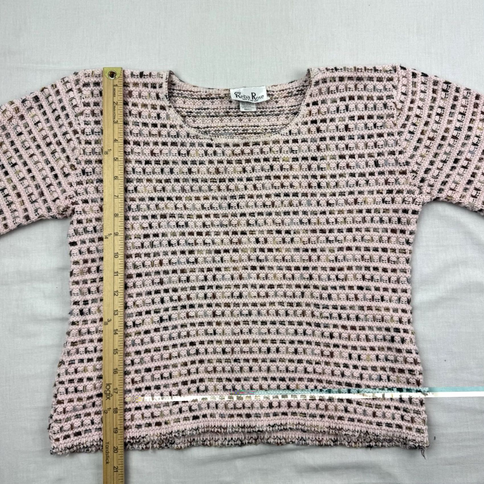 Vintage VINTAGE Reba Rose Sweater Womens Small Pink 80s USA Pullover Knits Cotton Long Sleeve Round Neck Womens Size S / US 4 / IT 40 - 6 Thumbnail