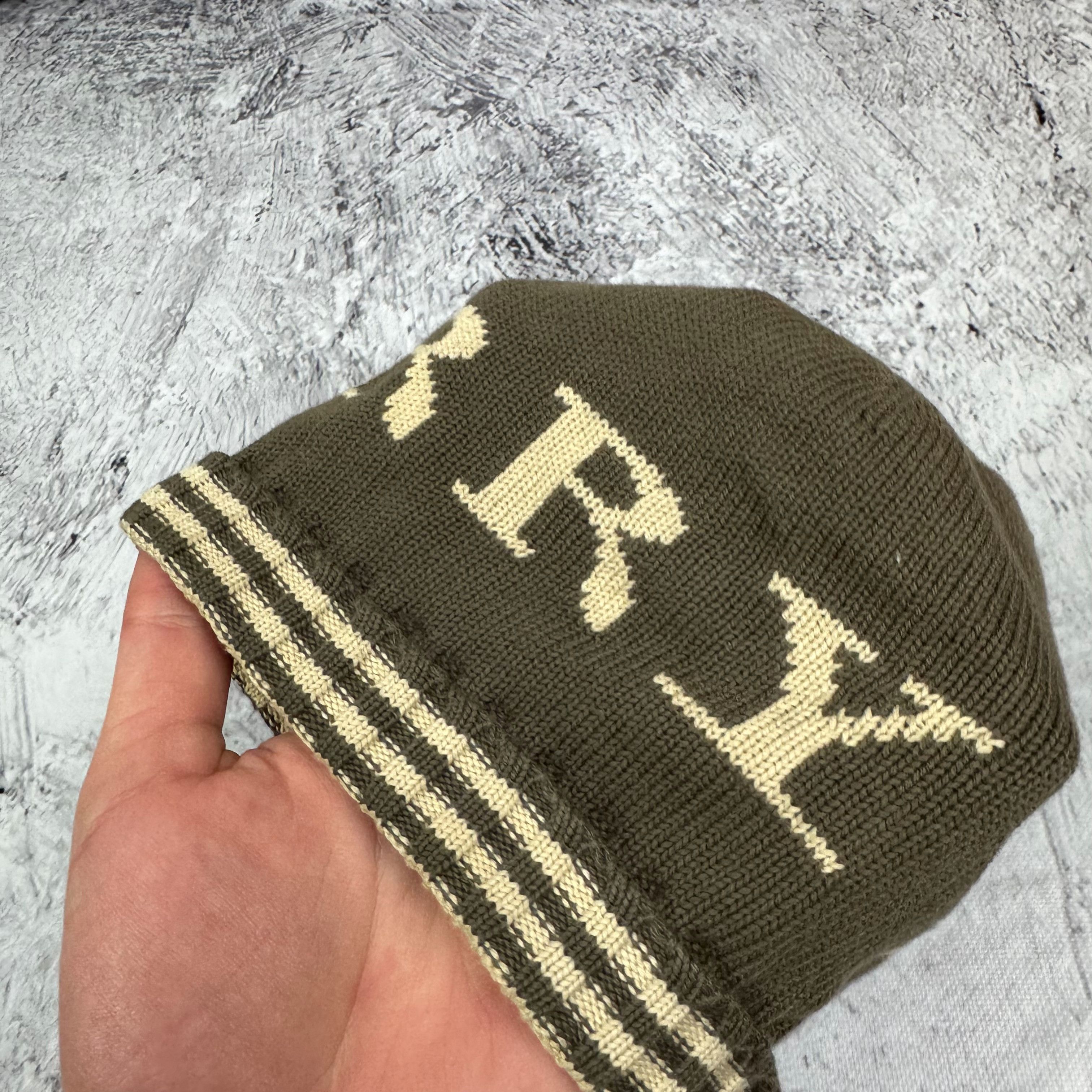 Burberry Burberry Cashmere Knit Brown Tan Logo Beanie Hat Size ONE SIZE - 6 Thumbnail