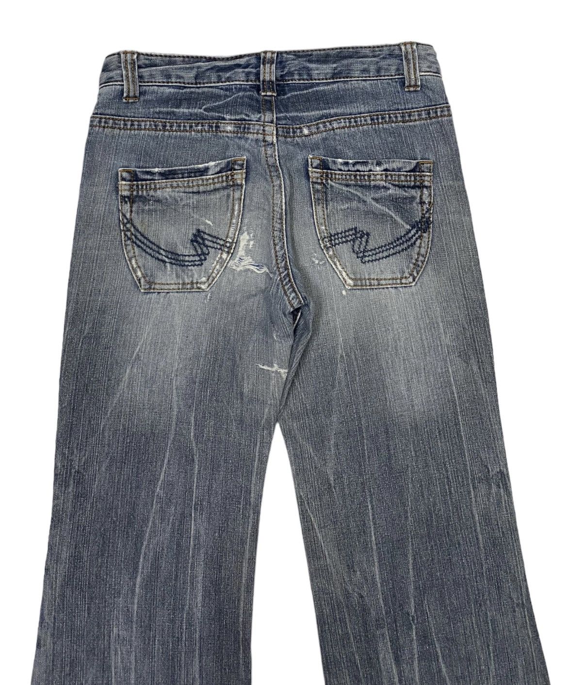 Japanese Brand FLARED🔥COLZA JAPAN DISTRESS RIPS FLARE DENIM JEANS Size US 30 / EU 46 - 6 Thumbnail