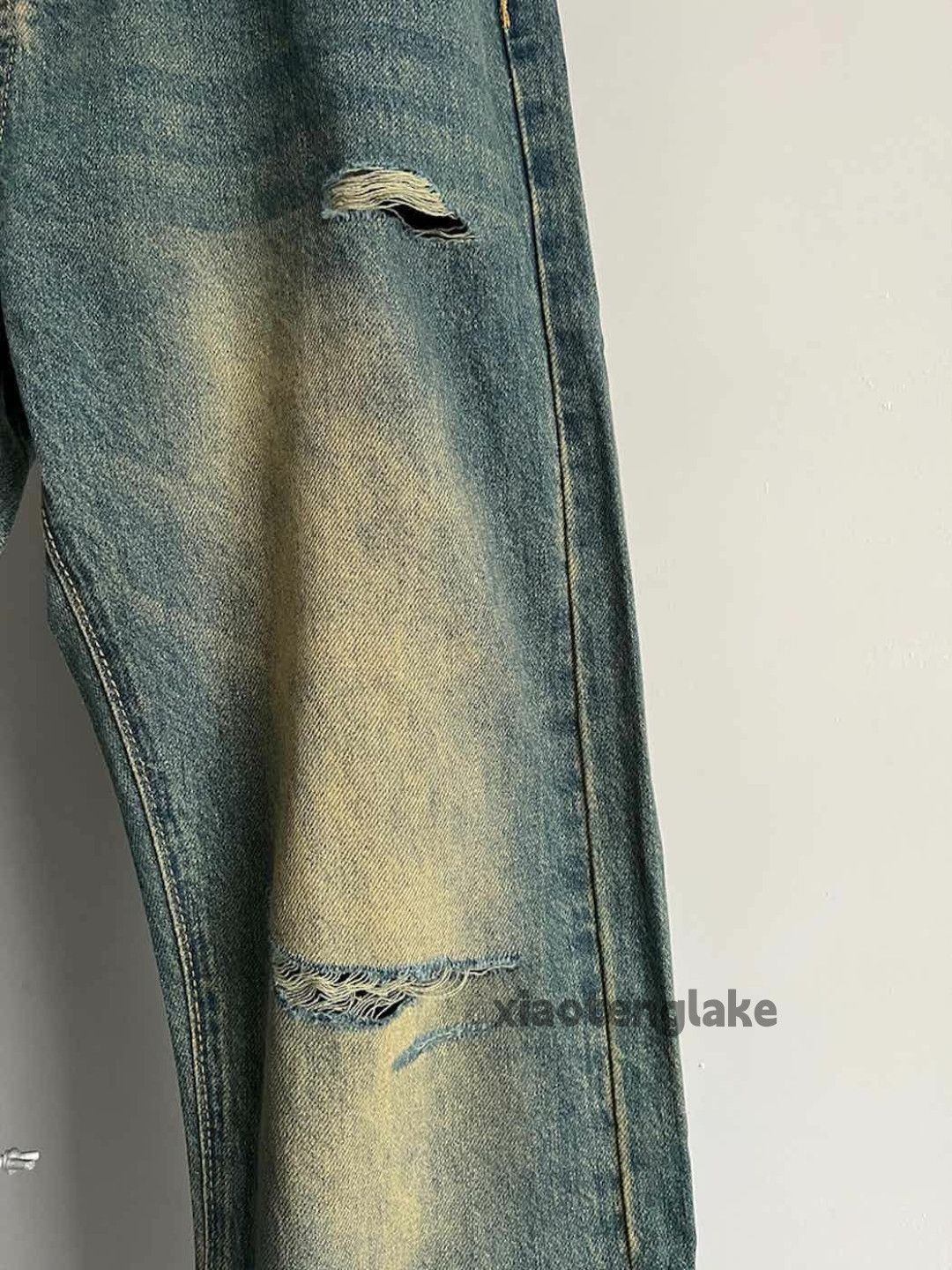 Jean × Vintage washed faded rusty yuppie bootcut damaged ripped jeans Size US 30 / EU 46 - 6 Thumbnail