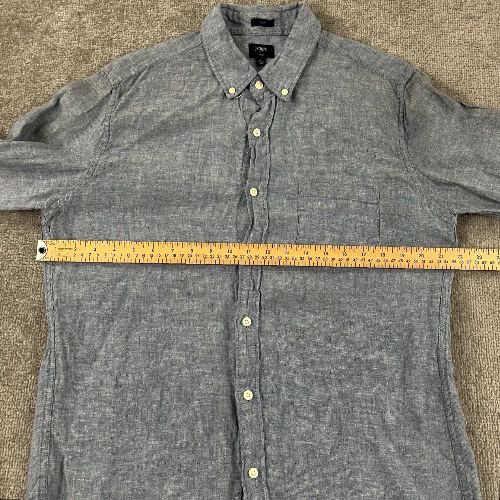 J.Crew J. CREW Shirt Mens Large Slim Linen Button-Down Long Sleeve Casual Summer Preppy Shirt Size US L / EU 52-54 / 3 - 5 Thumbnail
