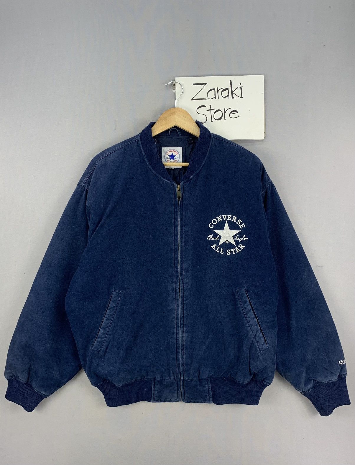 Converse Vintage 90s Era Converse All Star Embroidered Bomber Jacket Size US L / EU 52-54 / 3 - 3 Thumbnail