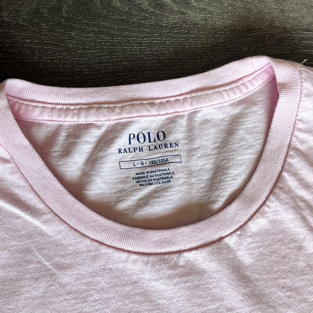 Polo Ralph Lauren Vintage Polo Ralph Lauren Light Baby Pink Arch Logo T Shirt Size US L / EU 52-54 / 3 - 4 Thumbnail