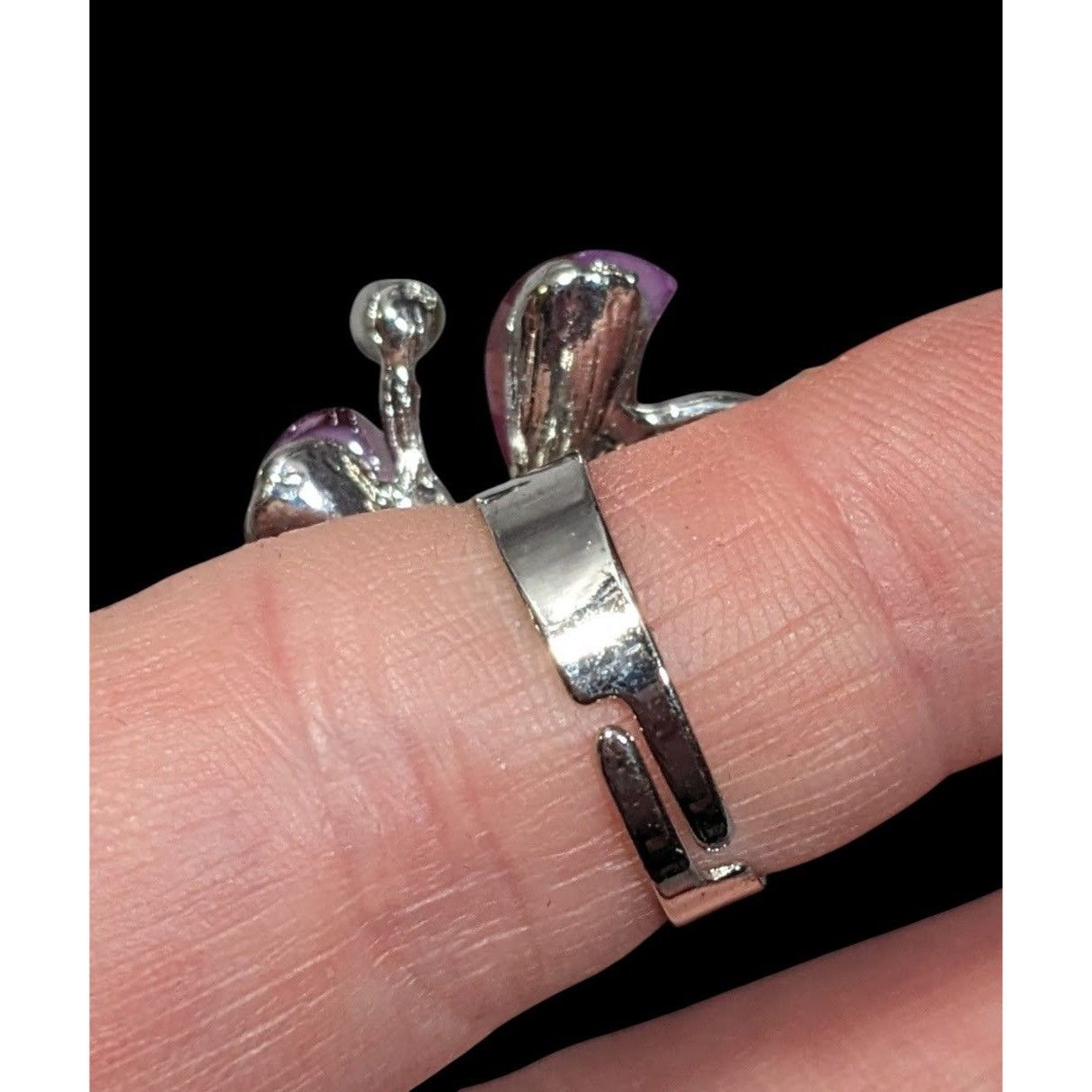 Other Whimsical Fairycore Purple And Silver Tone Ring Adjustable S Size ONE SIZE - 4 Thumbnail