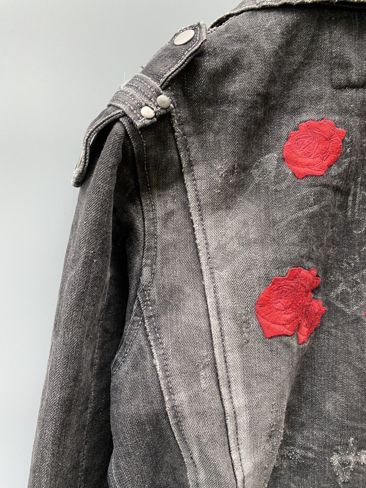 If Six Was Nine × Japanese Brand Lagust Distressed Metallic Denim Jacket Size S / US 4 / IT 40 - 8 Thumbnail