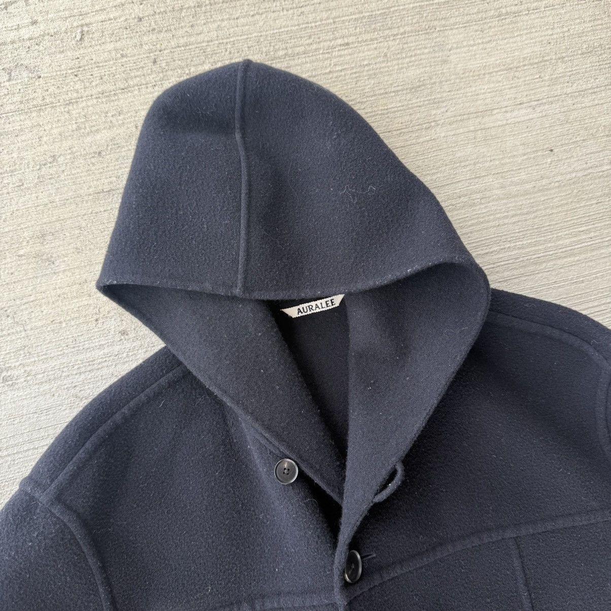 Auralee AURALEE Velour Brushed Wool Melton Hand Sewn Hooded Coat Size US M / EU 48-50 / 2 - 4 Thumbnail