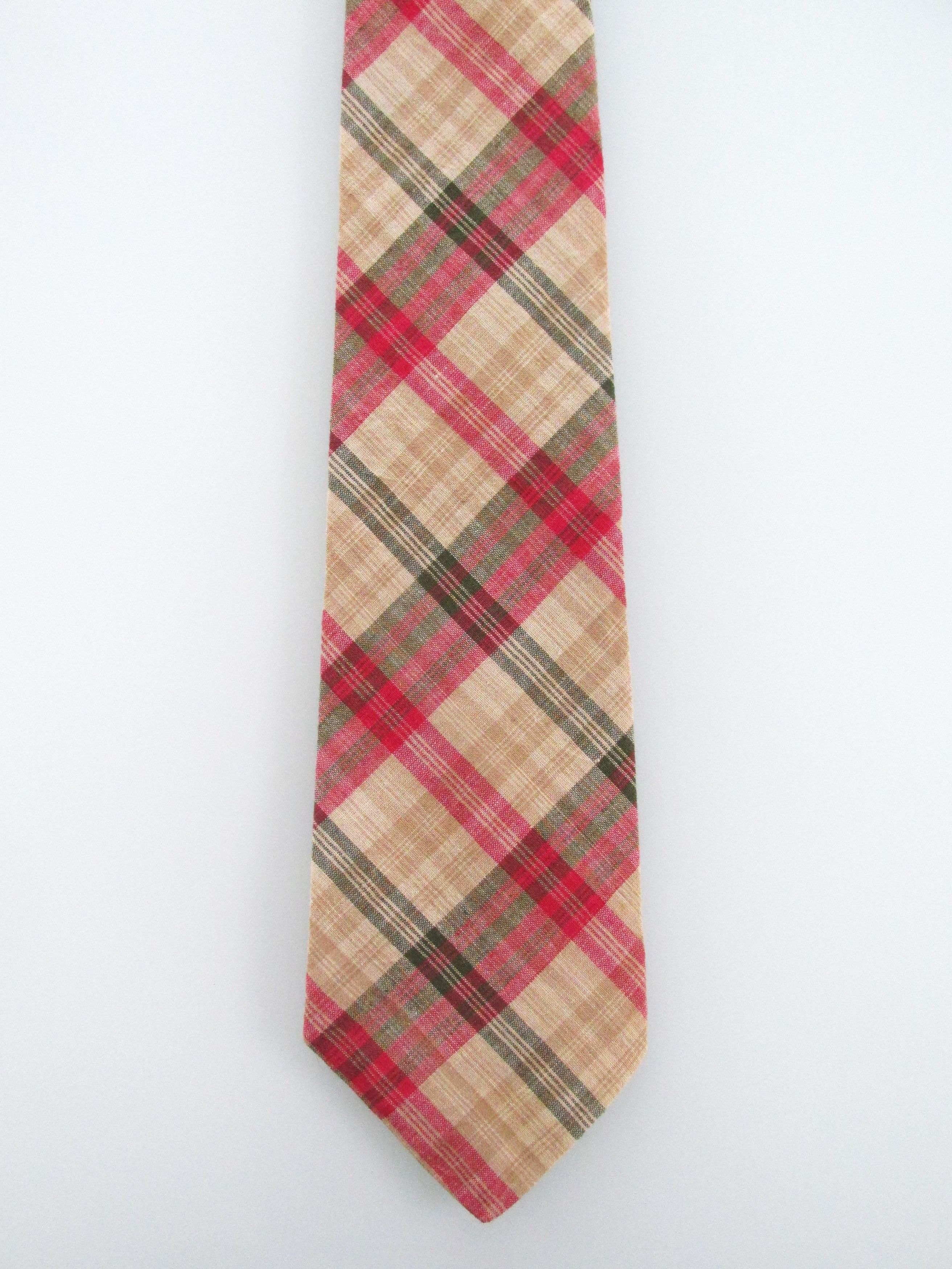 Vintage Rooster Vintage Men's Cotton Plaid Ties Size ONE SIZE - 2 Thumbnail