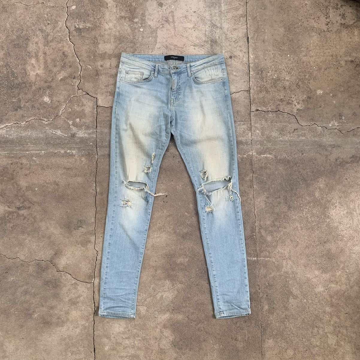 Represent Clo. Represent Knee Destroyer denim indigo jeans pants Size US 30 / EU 46 - 4 Thumbnail
