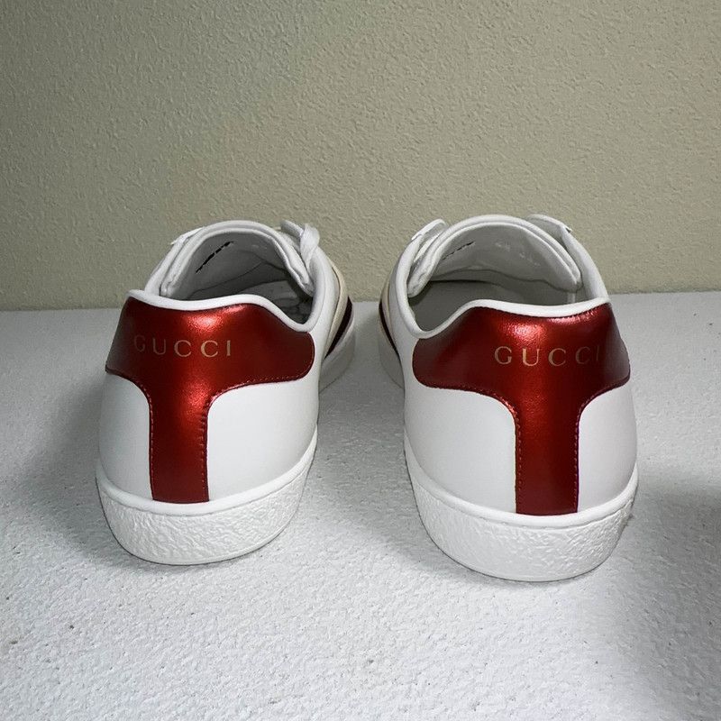 Gucci Gucci Ace White Leather Fashion Sneakers - Size US 7.5 / EU 40-41 - 3 Thumbnail