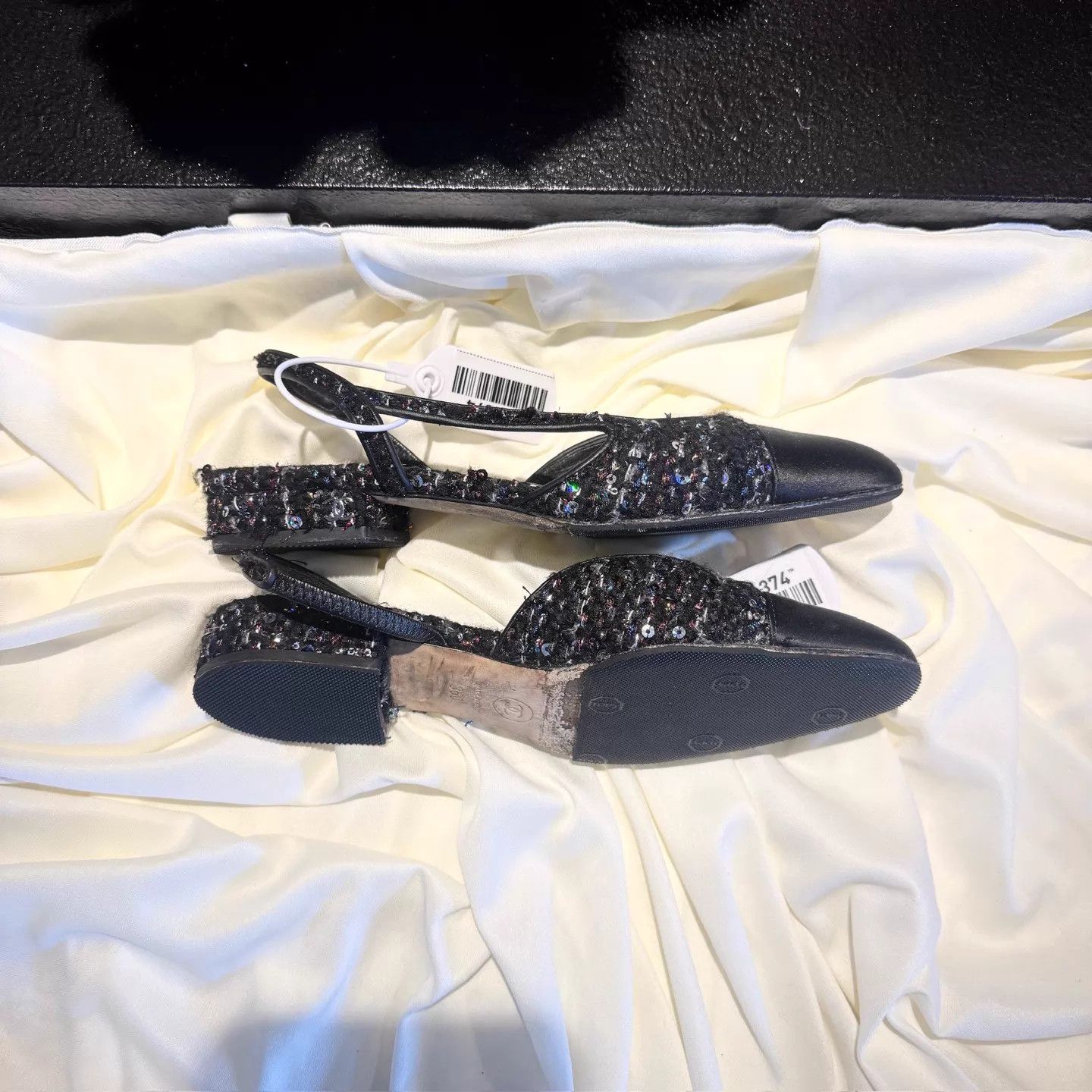 Chanel CHANEL Women's Black Multicolor Woven CC Sandals 35 Size US 4.5 / IT 34.5 - 5 Thumbnail