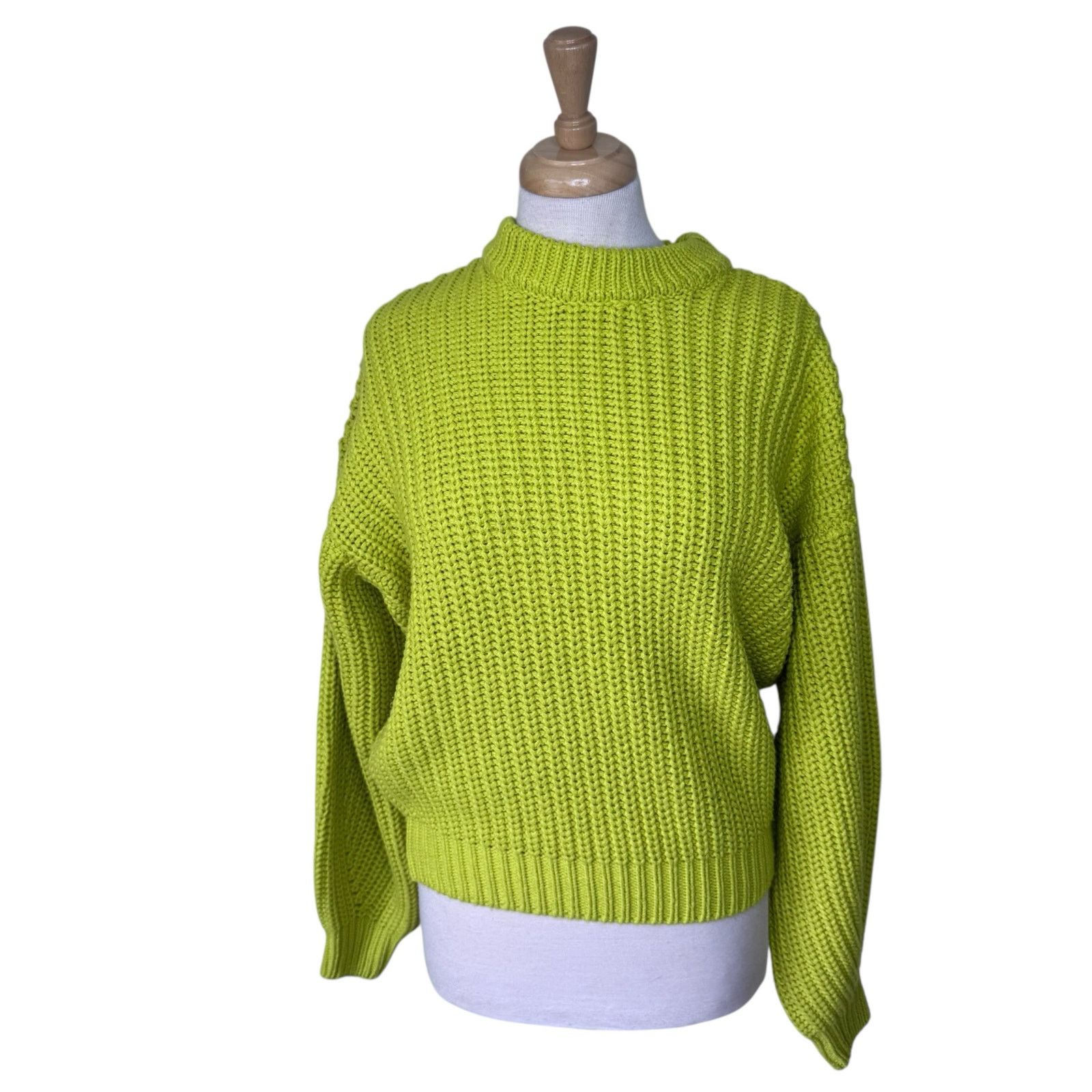 Show Me Your MuMu SHOW ME YOUR MUMU Bailey Sweater Lime Green Knit Large Size L / US 10 / IT 46 - 3 Thumbnail