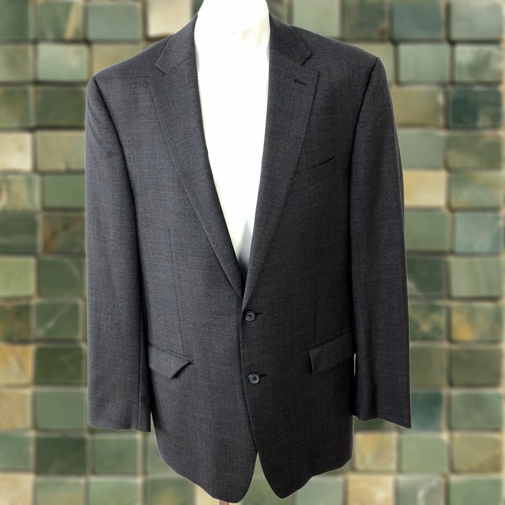 Ralph Lauren Lauren Ralph Lauren Green Label 44L LONG 100% Wool Sport Coat Jacket Gray Black Size US S / EU 44-46 / 1 - 1 Thumbnail