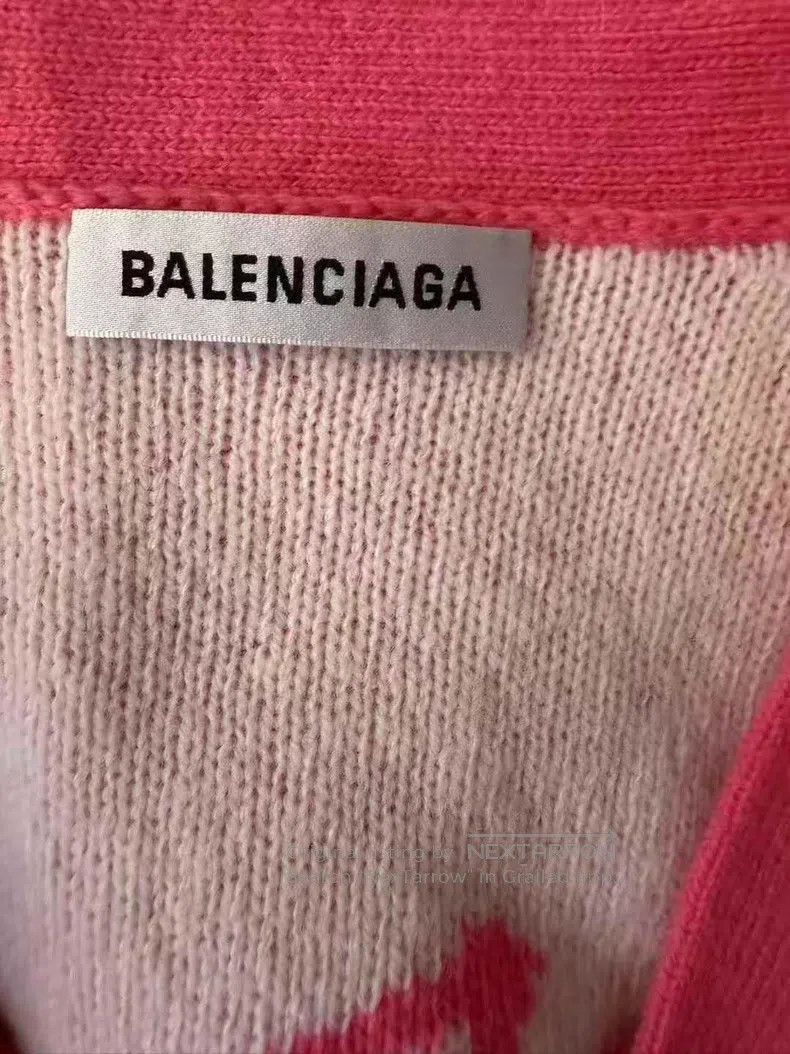 Balenciaga Balenciaga Pink Barrage Logo Wool Cardigan Size US XS / EU 42 / 0 - 3 Thumbnail
