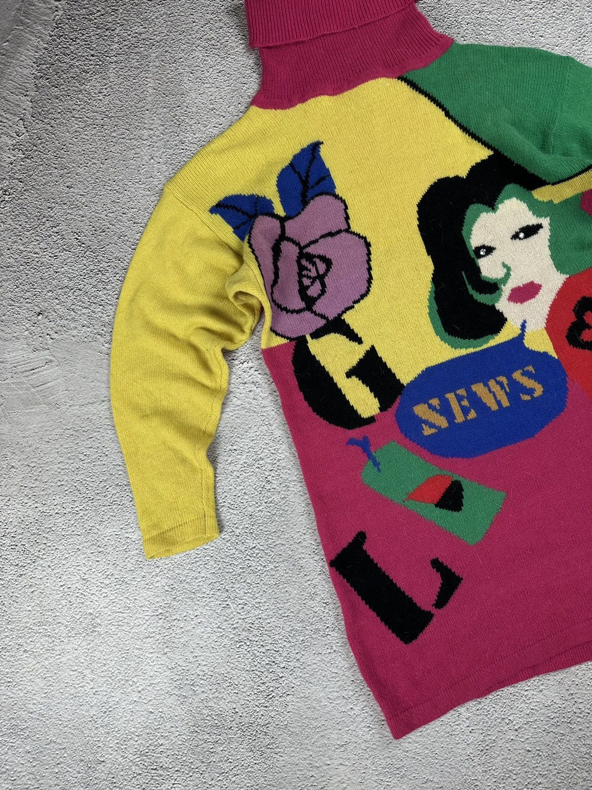 Hysteric Glamour Graph Line 80s Bold Graphic Knit Sweater Tunic Art Colorful Size M / US 6-8 / IT 42-44 - 5 Thumbnail