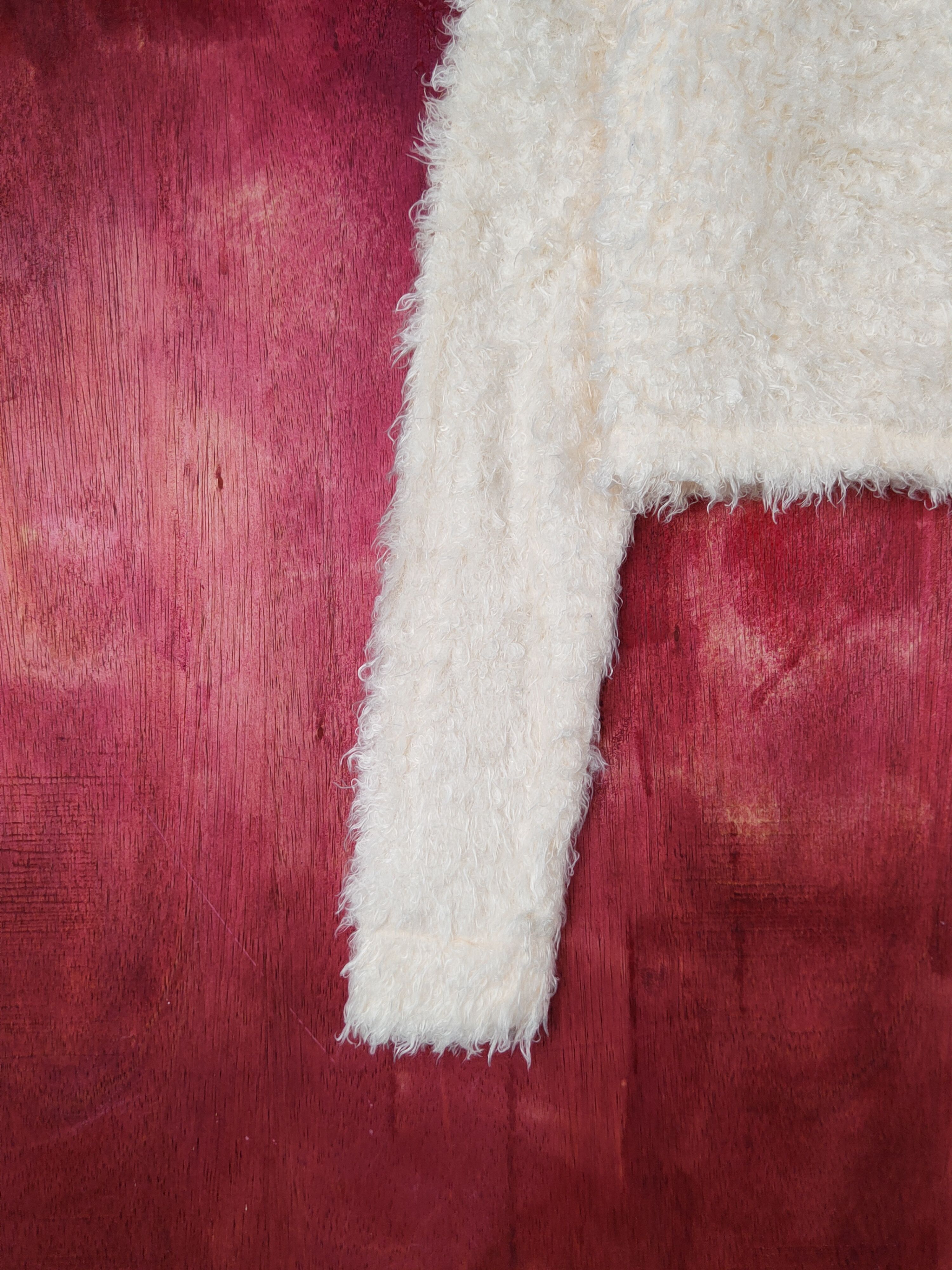 Homespun Knitwear × Japanese Brand × Vintage Evelyn Light Orange Shag Shaggy Fur Mohair Knitwear #S1996 Size S / US 4 / IT 40 - 4 Thumbnail