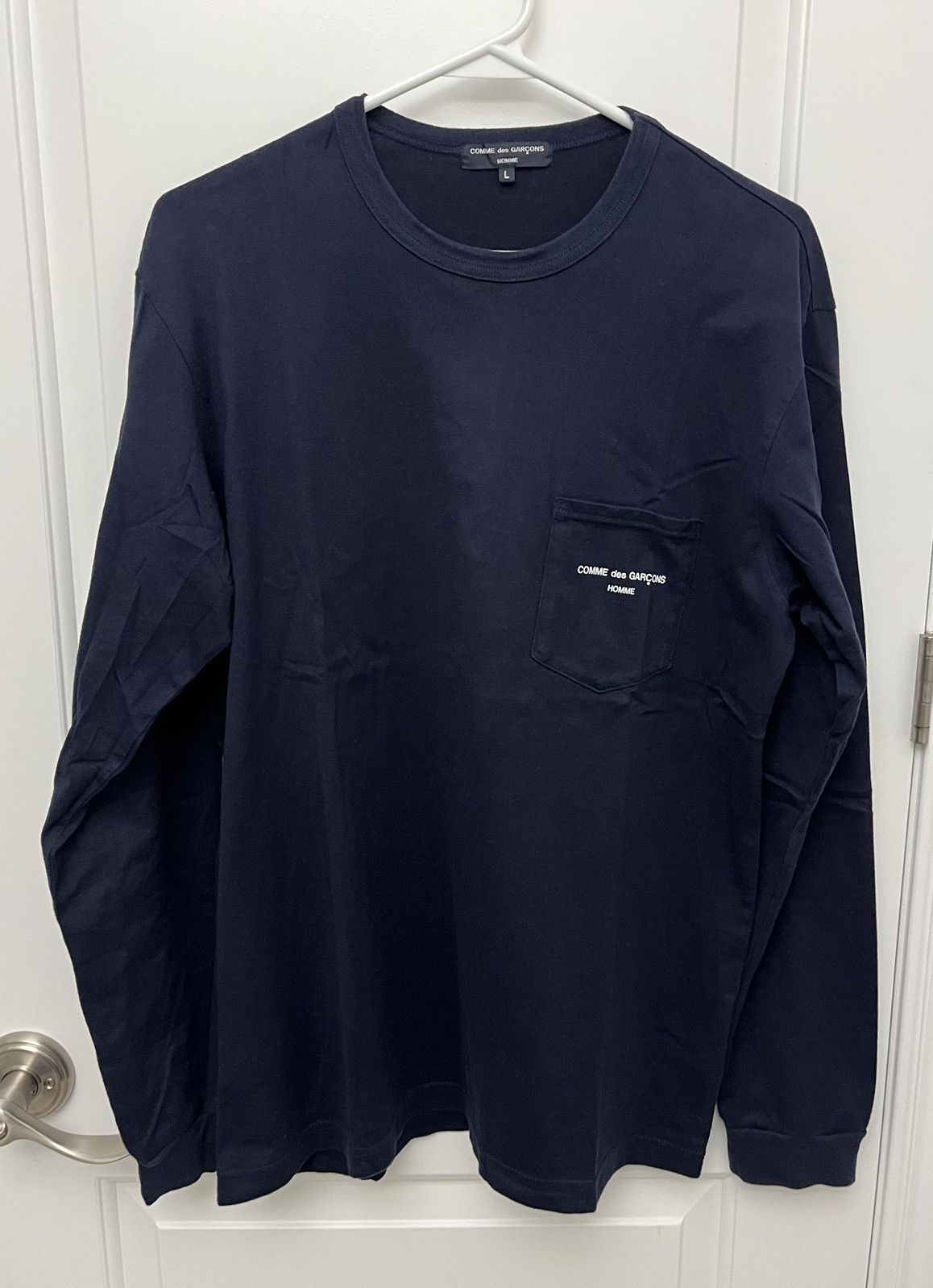 Pre-owned Comme Des Garçons Homme Deux Long Sleeve Pocket Logo T-shirt In Blue