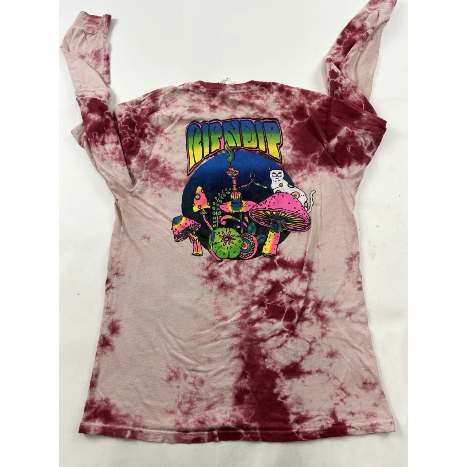 RIPNDIP RipNDip Shirt Mens Medium Tie-Dye Pocket Cat Long Sleeve Psychedelic Mushrooms Size US M / EU 48-50 / 2 - 5 Thumbnail