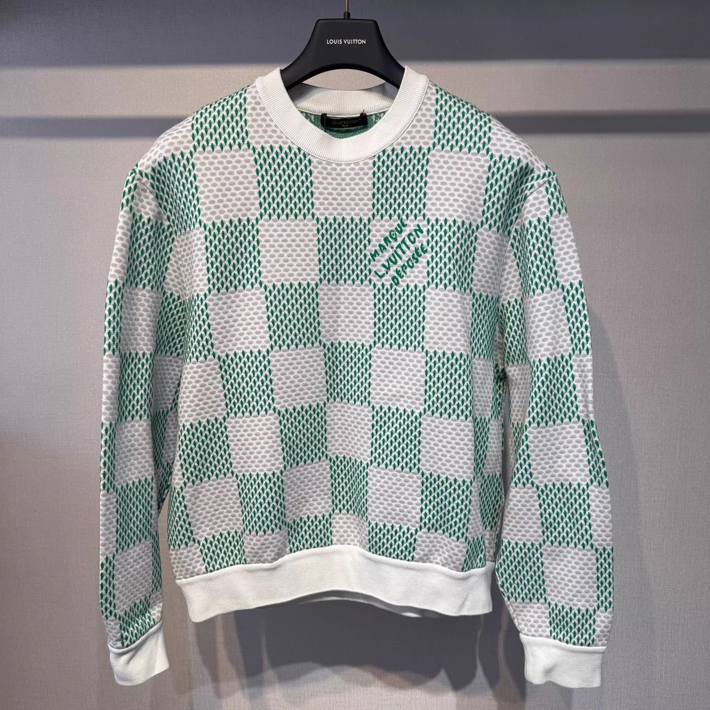 Louis Vuitton Louis Vuitton Green Damier Sweatshirt L new Size US L / EU 52-54 / 3 - 1 Thumbnail