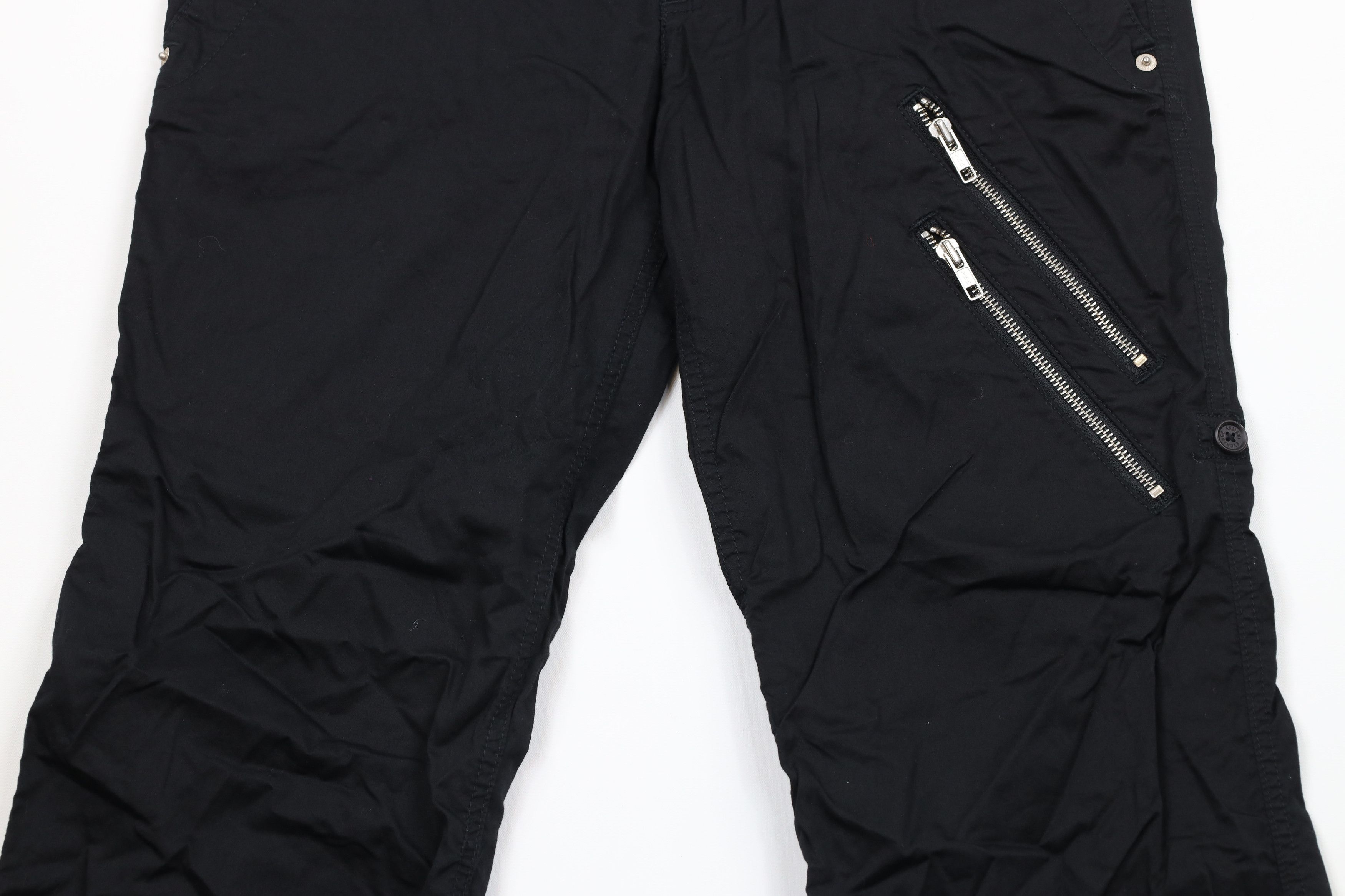 Armani Exchange × Vintage New Armani Exchange Roll Cuff Capris Shorts Black Cotton Size 31" - 3 Thumbnail