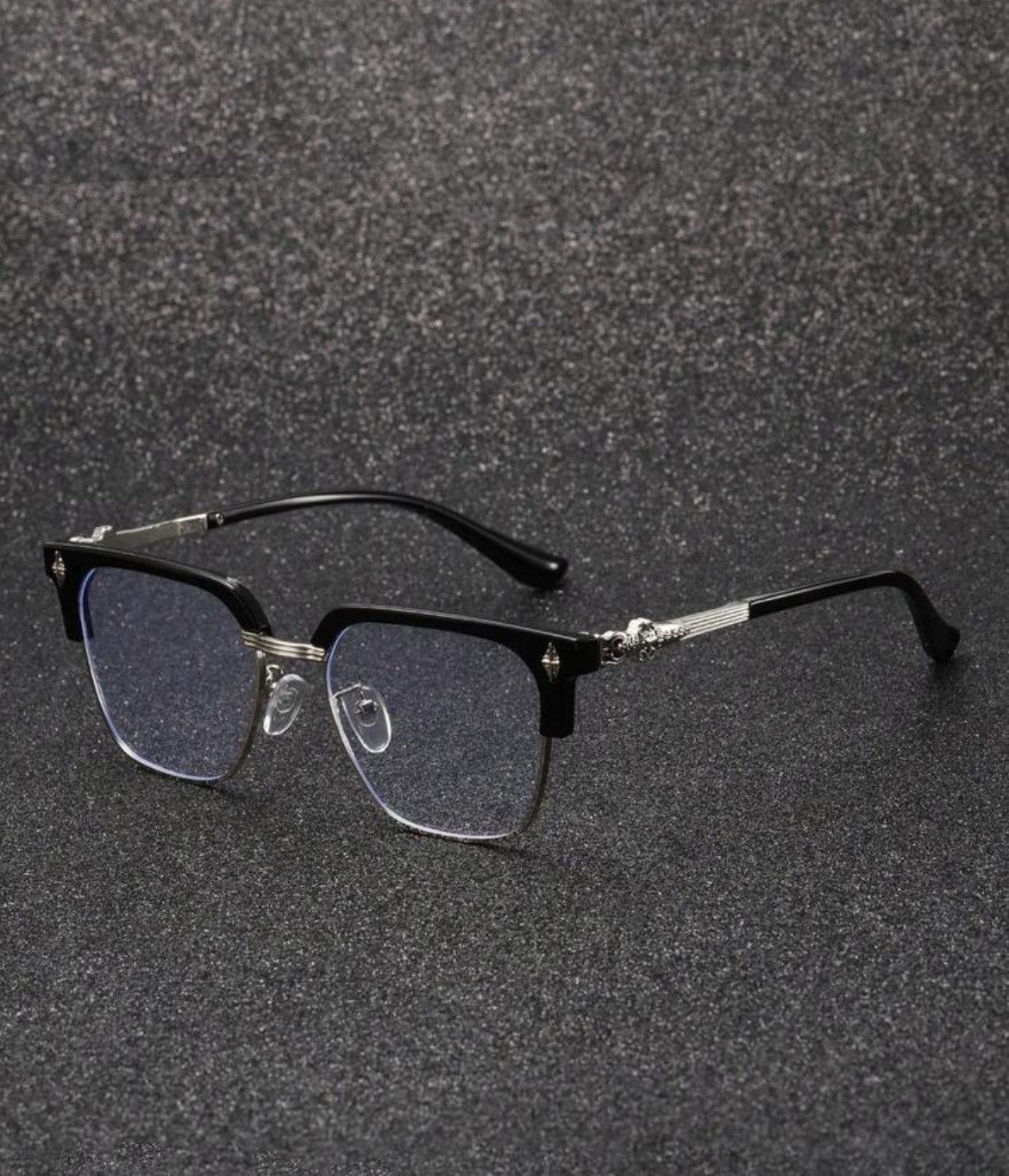 Vintage Chrome black and silver glasses Size ONE SIZE - 1 Thumbnail