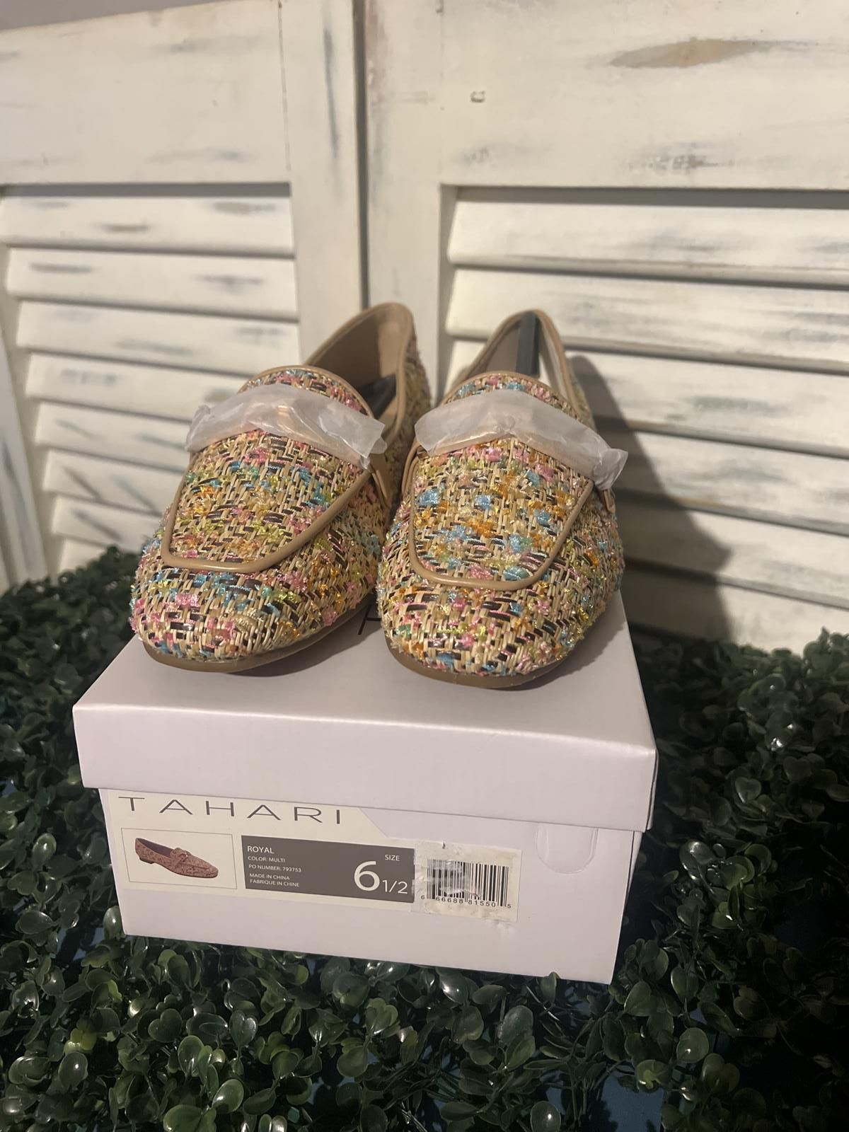 Elie Tahari Tahari Multi-Color Tweed Loafers with Buckle Detail 6.5 Size US 6.5 / IT 36.5 - 7 Thumbnail