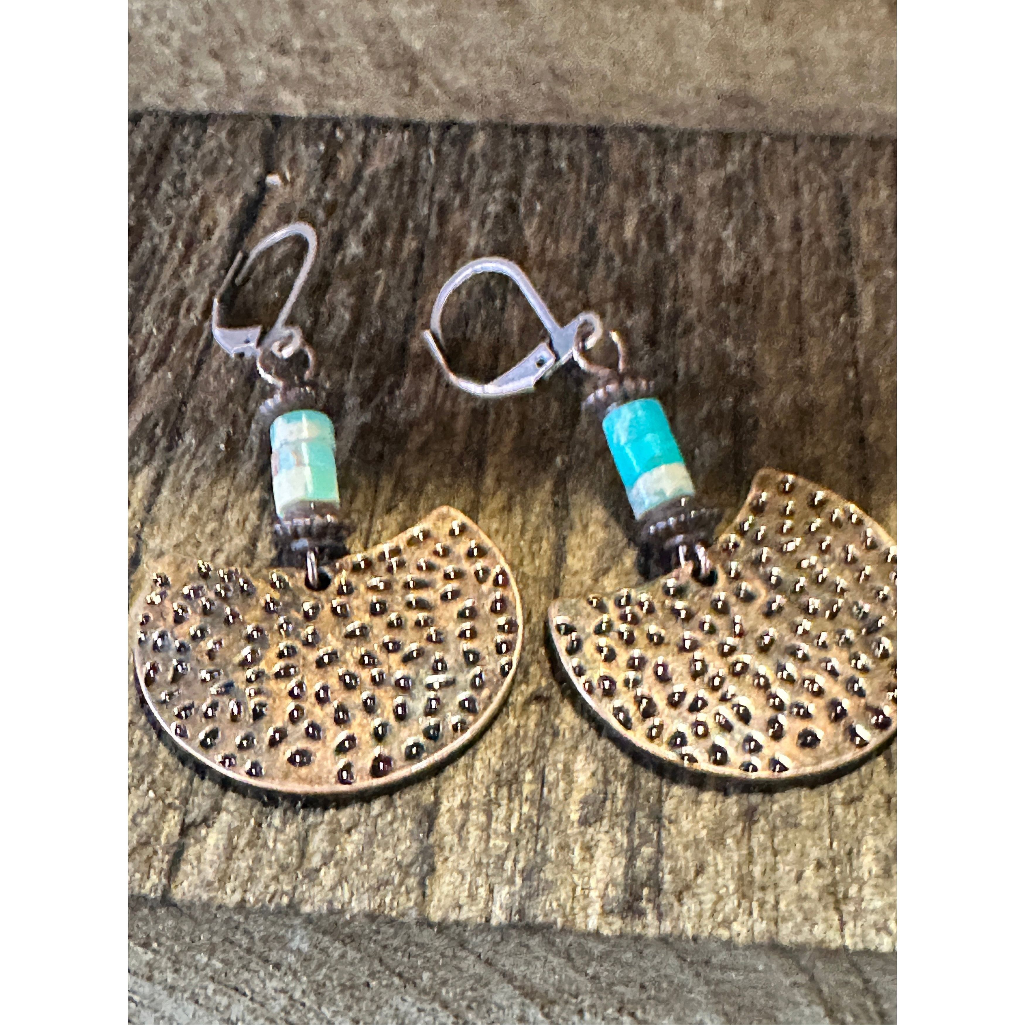 Other Boho Vintage Chic Southwestern Copper Dangle Wire Earrings, Size ONE SIZE - 5 Thumbnail