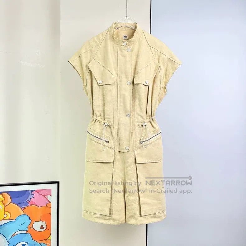 Hermes Hermes Beige cotton jumpsuit Size 24" / US 00 / IT 34 - 1 Thumbnail