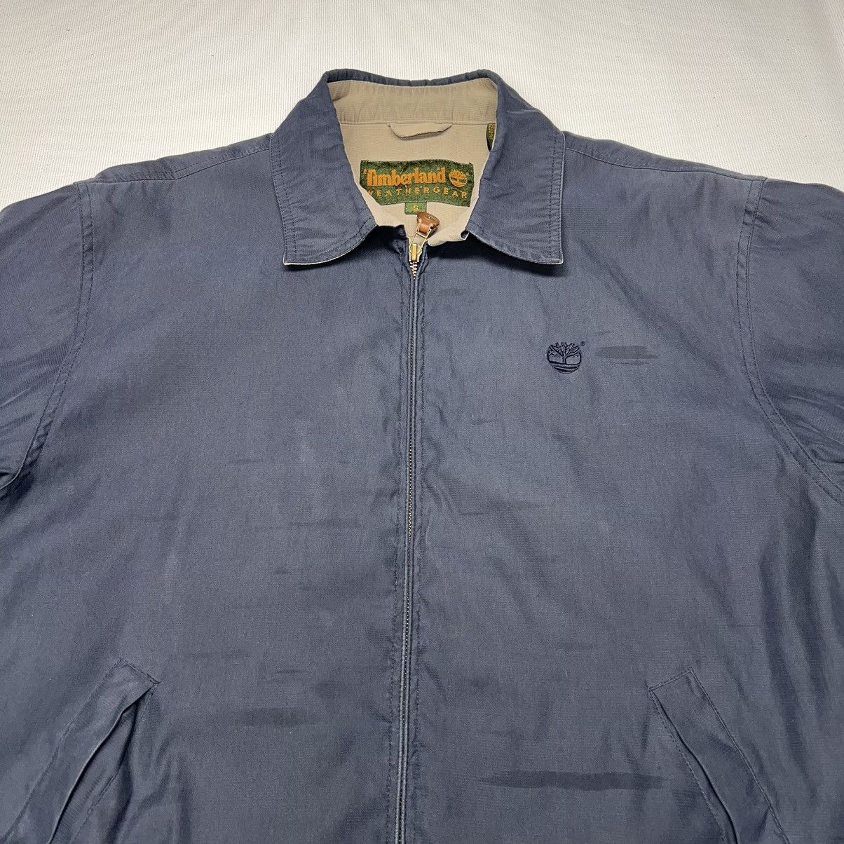 Timberland × Vintage Timberland Jacket Blue Chore Workwear Coat Zip Weathergear Size US S / EU 44-46 / 1 - 3 Thumbnail