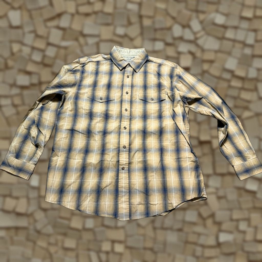 Faded Glory Faded Glory Shirt Men's L Brown Blue Plaid Long Sleeve Button Up | Multicolor Cotton Flannel Size US L / EU 52-54 / 3 - 1 Thumbnail