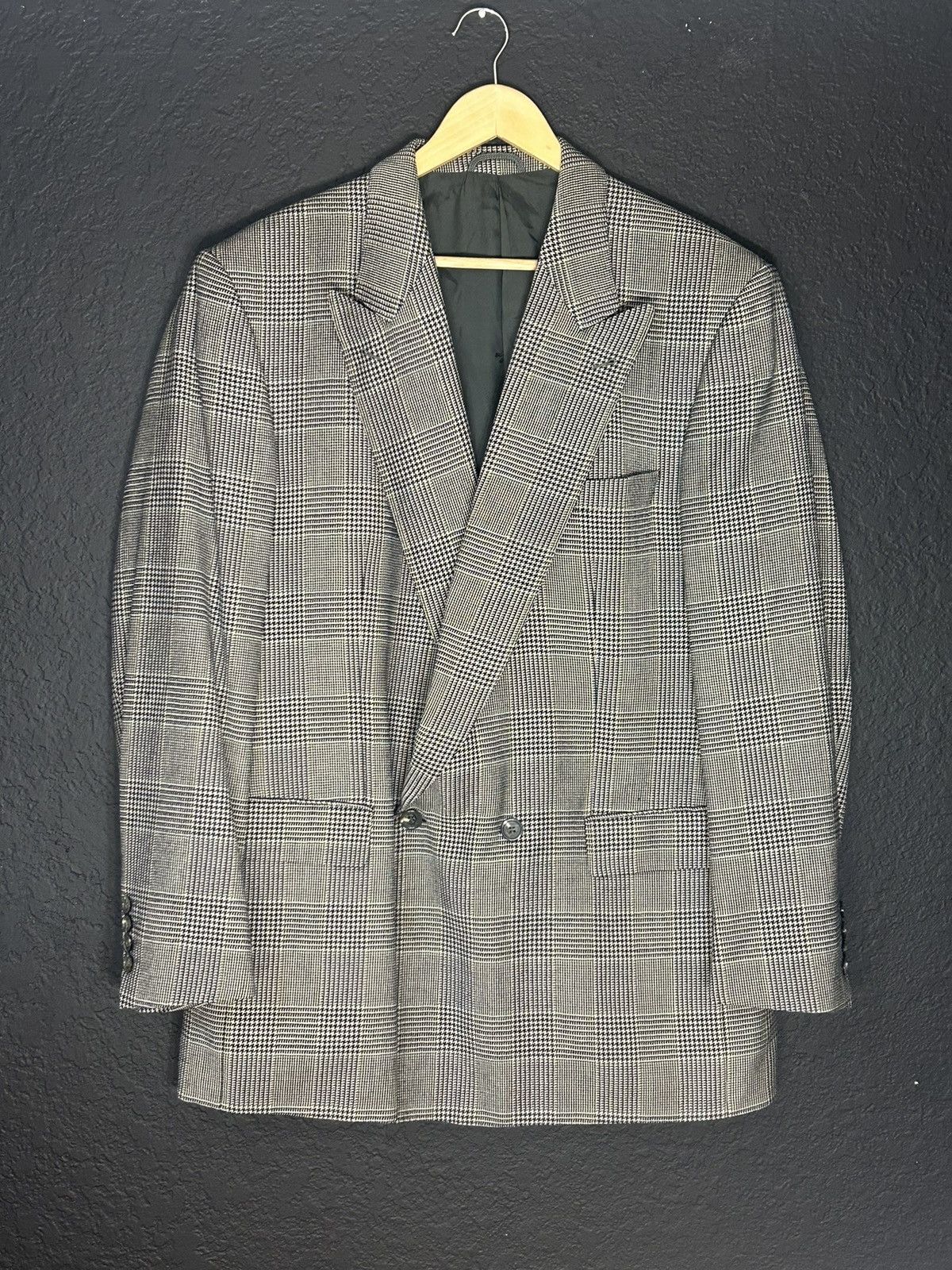 Burberry × Vintage Burberry Houndstooth Wool Jacket Size 54R - 1 Thumbnail