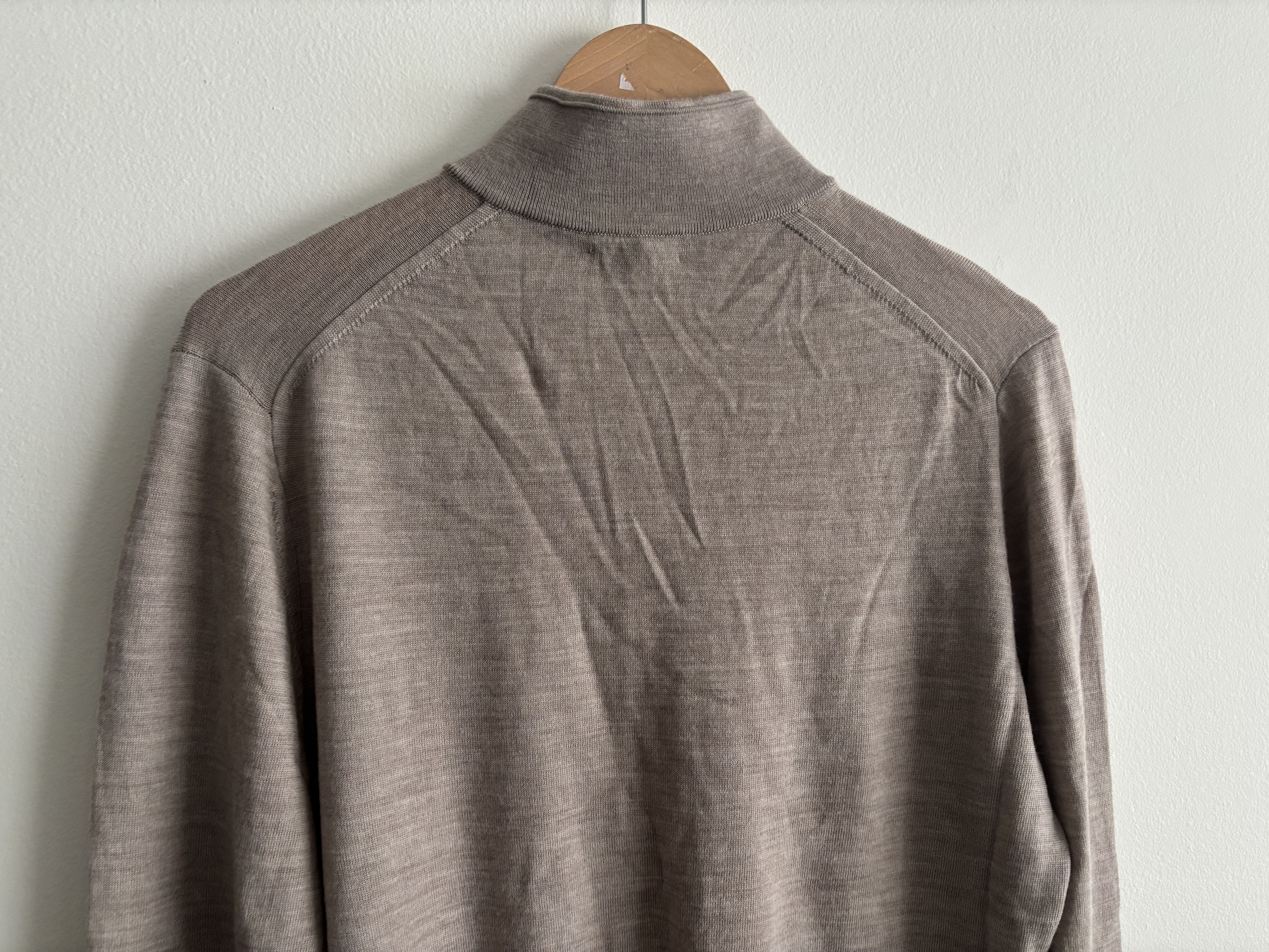 Reiss $150 Reiss Oatmeal Merino Wool Quarter Zip Sweater - Medium Size US M / EU 48-50 / 2 - 10 Thumbnail