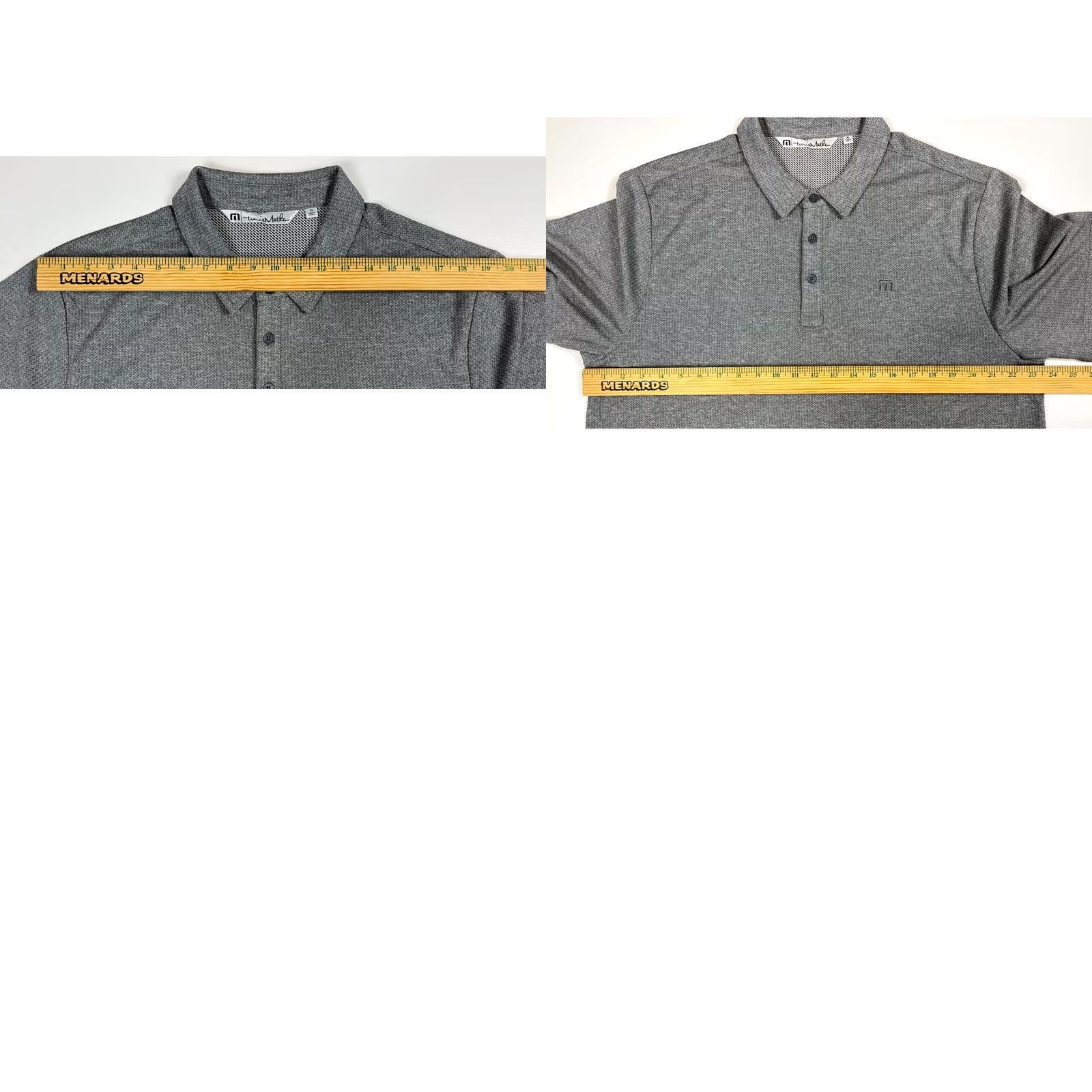 TravisMathew Travis Mathew Polo Shirt Men’s XL Gray Sponsor Logo Short Sleeve Collared Golf Sports 100% Polyester Casual Shirt Size US XL / EU 56 / 4 - 8 Thumbnail