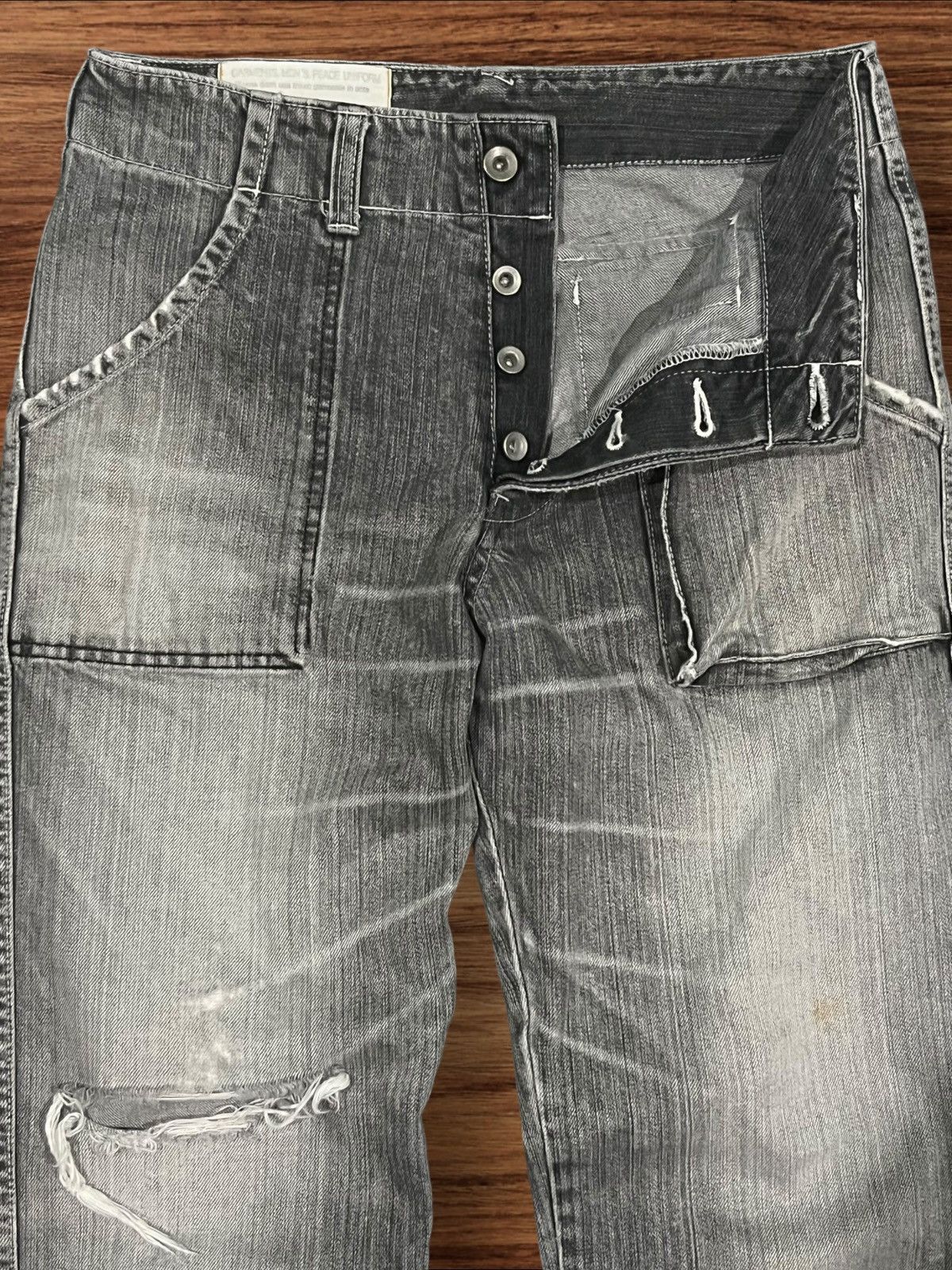 Johnbull Vintage Japanese John Bull Distressed Military Baker Jeans Size US 29 - 5 Thumbnail