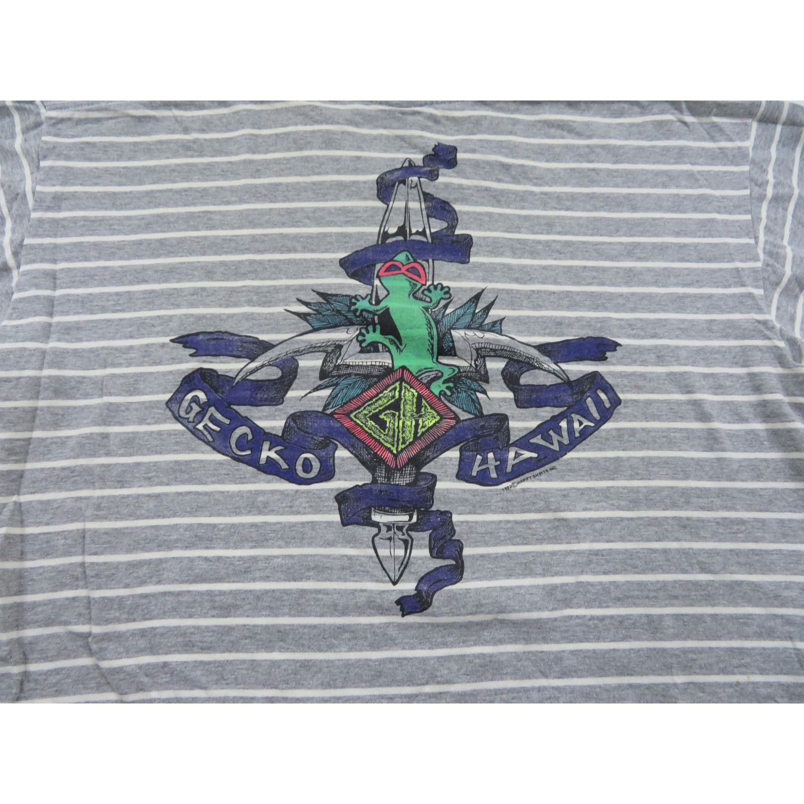 Other 90s Gecko Hawaii T-Shirt Gray White Striped Sz XL Size US XL / EU 56 / 4 - 2 Thumbnail
