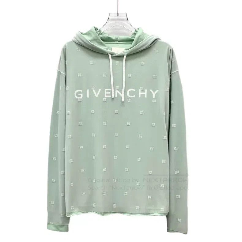 Givenchy Givenchy Green Logo Print Mesh Underlay Hooded Long Sleeve Size US XS / EU 42 / 0 - 1 Thumbnail