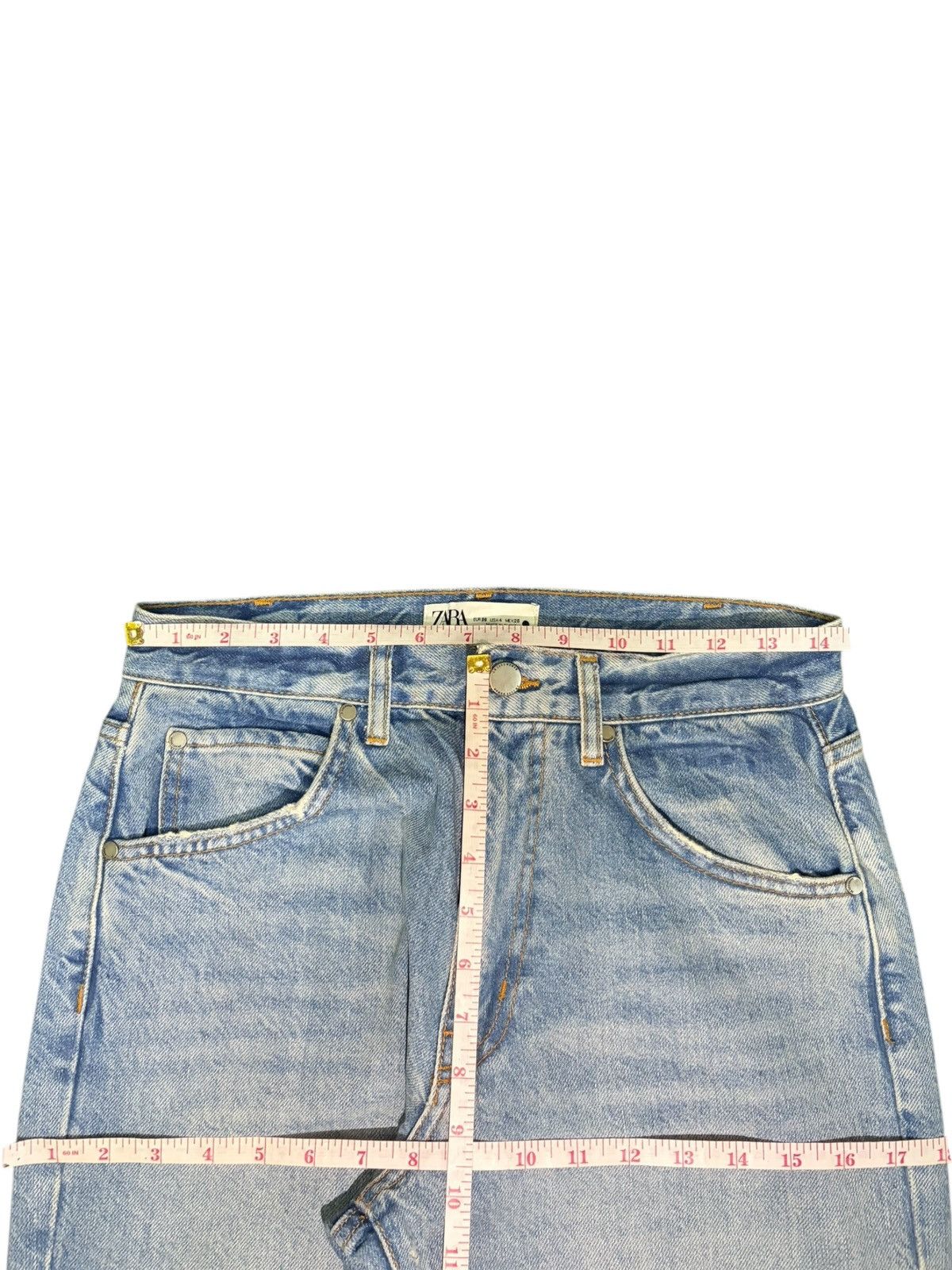 Zara Vintage Zara Faded Wash Distress Flare Jeans Size 28" / US 6 / IT 42 - 6 Thumbnail