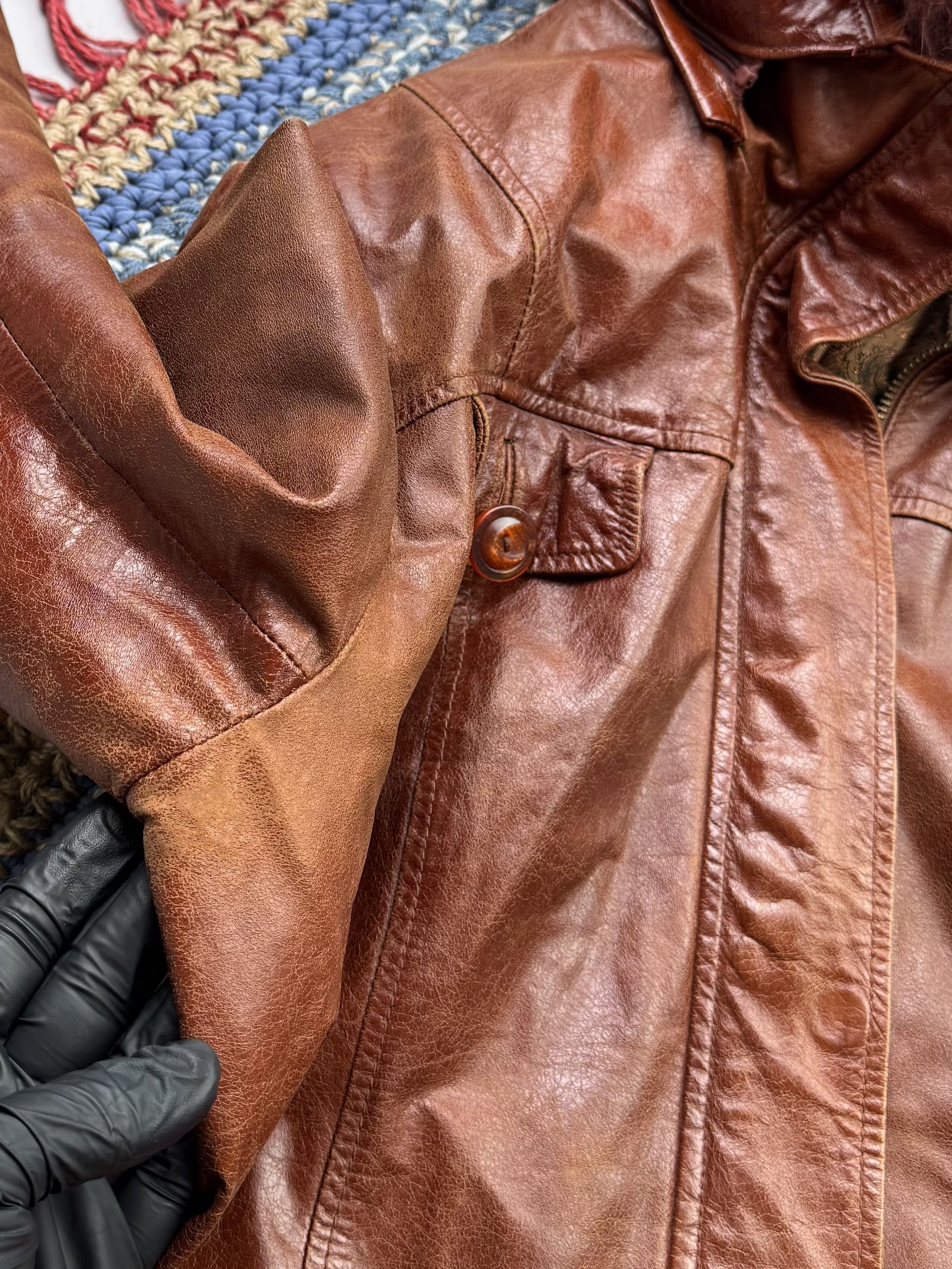 Vintage Vintage Hooded Leather Jacket (E4) Size US S / EU 44-46 / 1 - 15 Thumbnail