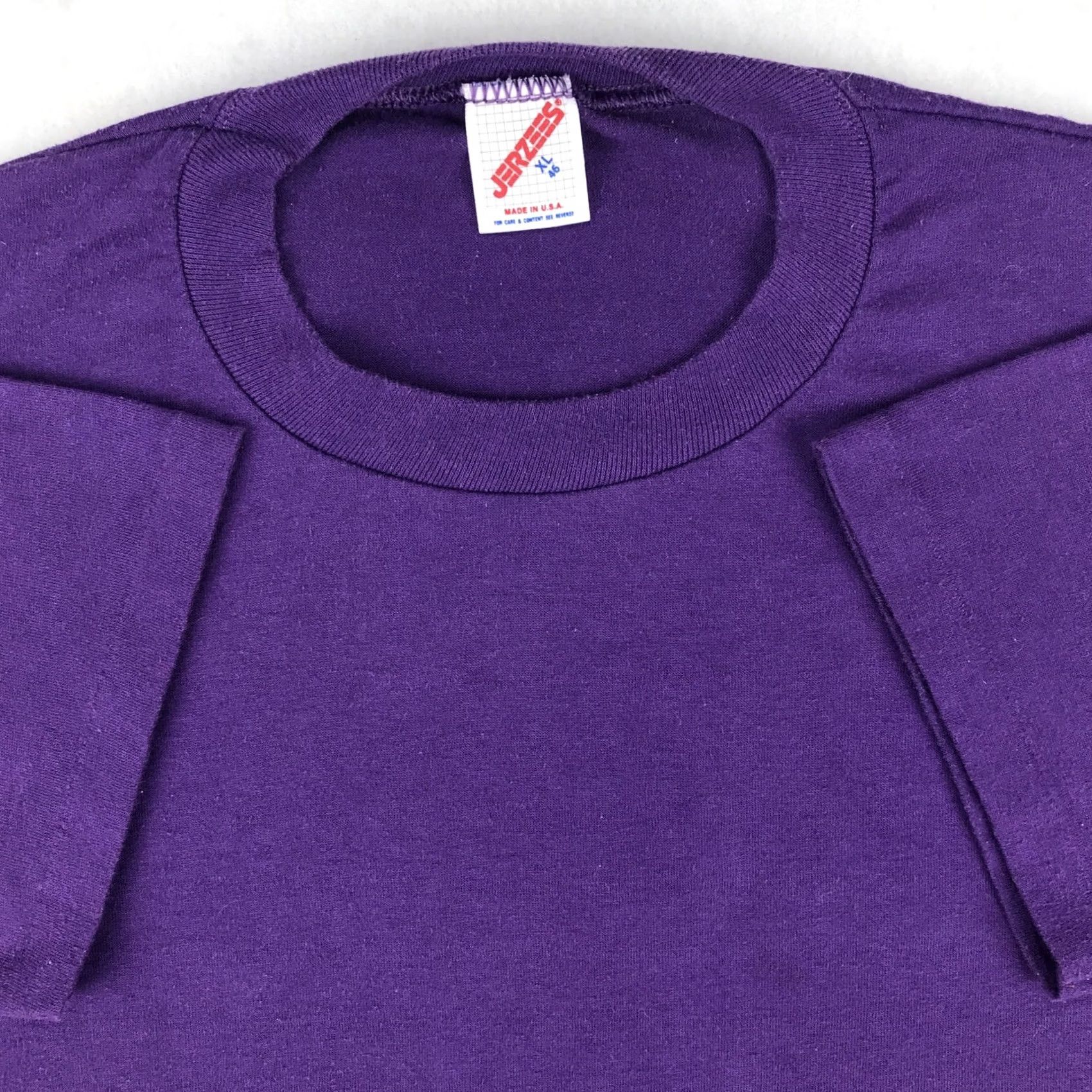 Jerzees VINTAGE 80s PURPLE JERZEES T-Shirt XL surf skate rock Mens Size US XL / EU 56 / 4 - 4 Thumbnail