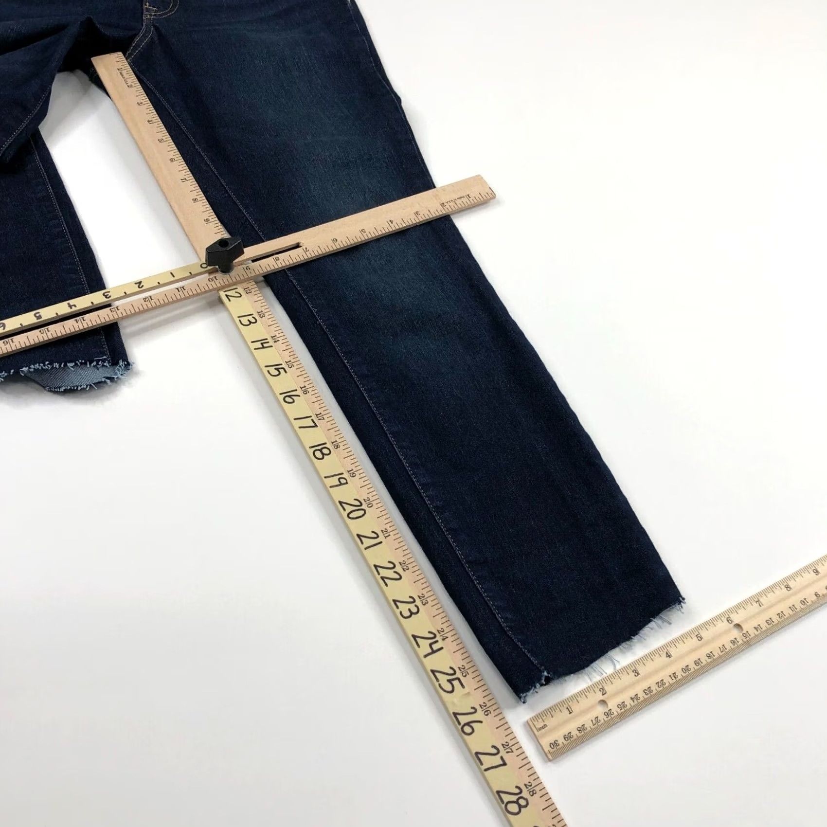 Athleta VINTAGE Athleta Sculptek 4T TALL Jeans Mid Rise Stretch Denim Raw Hem Skinny 28W 26L 5-Pocket Womens Girls Mens Size 27" / US 4 / IT 40 - 3 Thumbnail