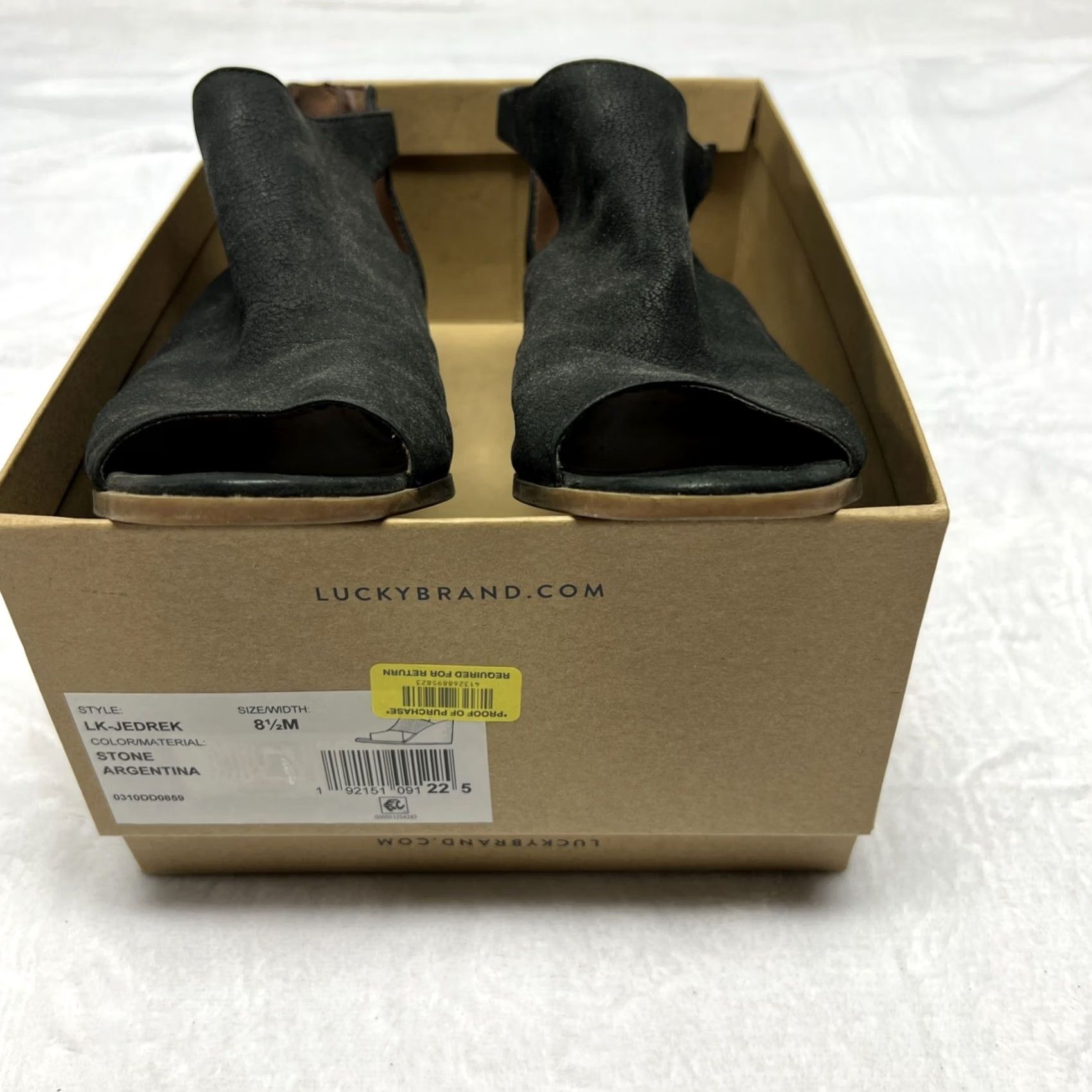 Lucky Brand Lucky Brand Jedrek Leather Ankle Strap Block Heel Sandals Women’s 8.5M Black Open Toe Buckle Shoe Width M Shoe Type Bootie Size US 9 / IT 39 - 3 Thumbnail