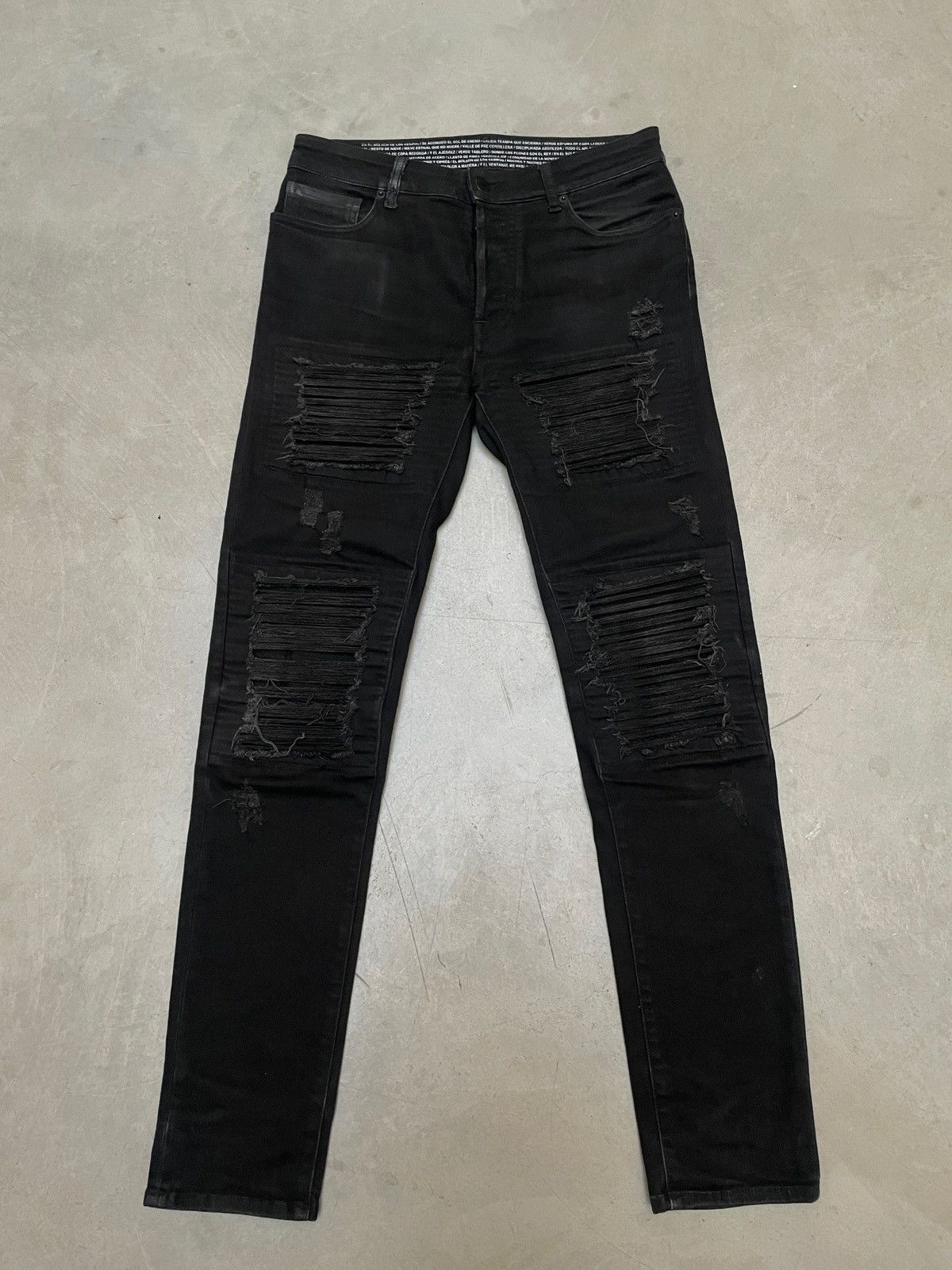 Marcelo Burlon Marcelo Burlon Distressed Black Denim Jeans 30 Italy Size US 30 / EU 46 - 1 Thumbnail