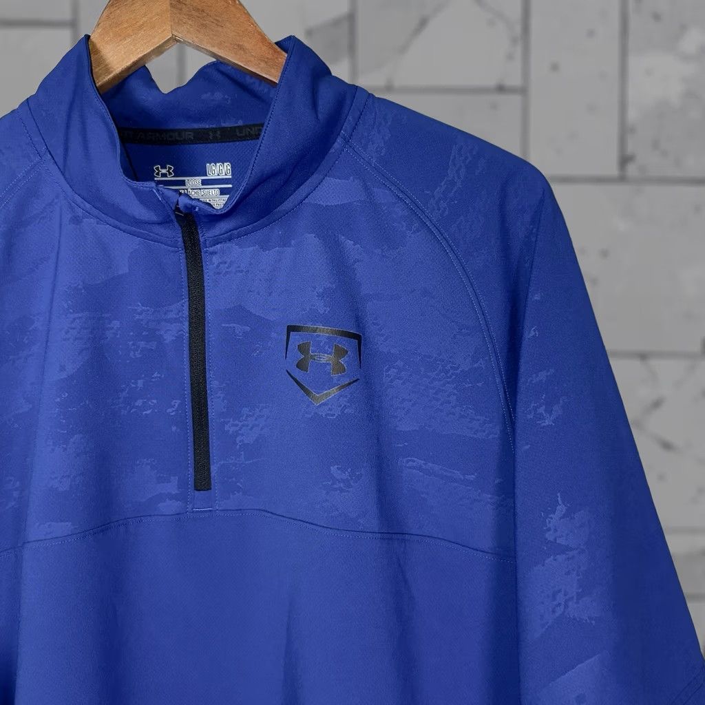 Under Armour Under Armour HeatGear Pullover Half Zip Shirt Mens Size L Blue Tight Fit Size US L / EU 52-54 / 3 - 1 Thumbnail