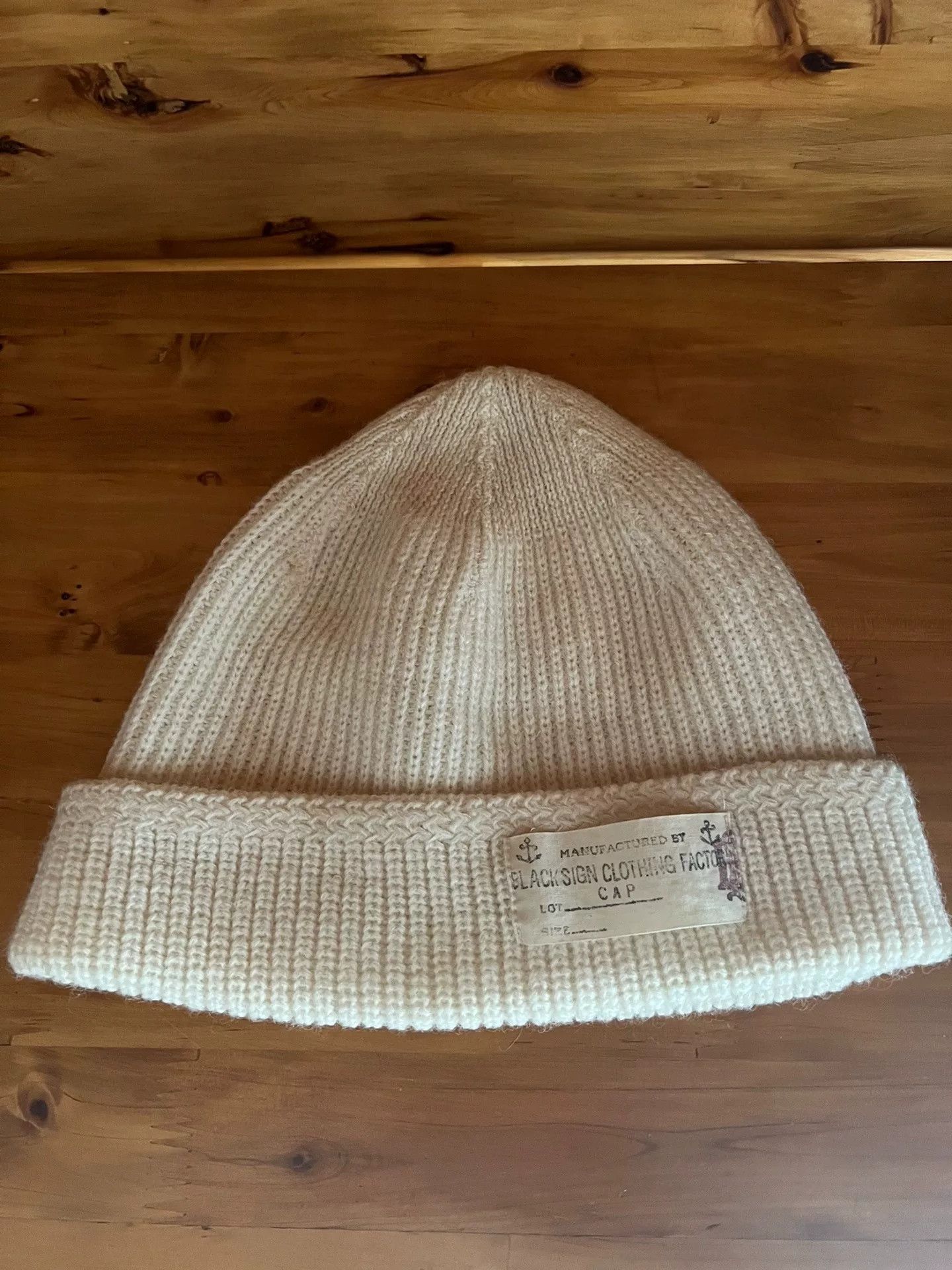 BLACK SIGN Black Sign 100% Wool Knit Cap Size ONE SIZE - 1 Thumbnail