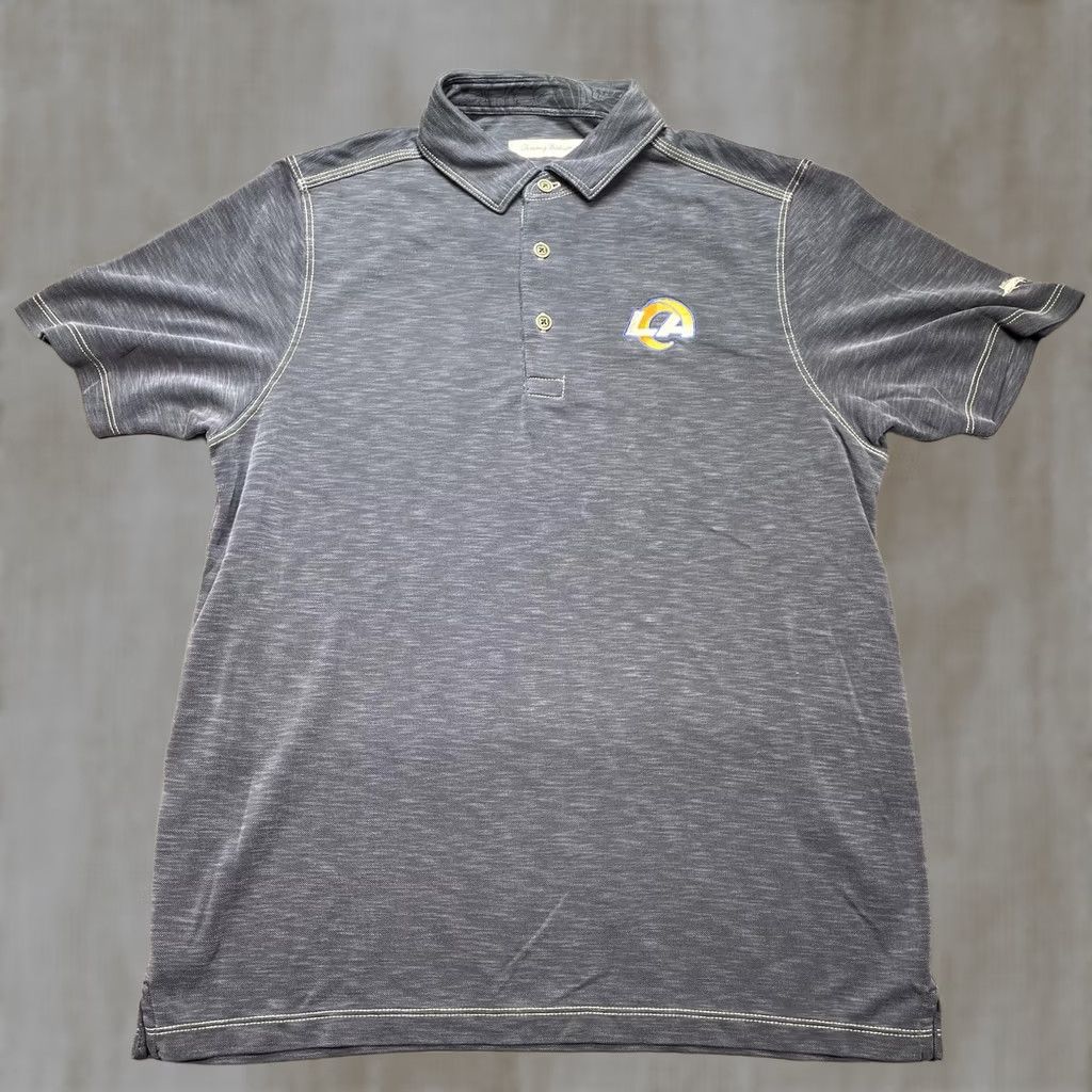 Tommy Bahama Tommy Bahama Polo Shirt Mens Small Gray LA Rams Embroidered Logo NFL Football Shirt S/L Sleeve Logo Mens Size US S / EU 44-46 / 1 - 1 Thumbnail