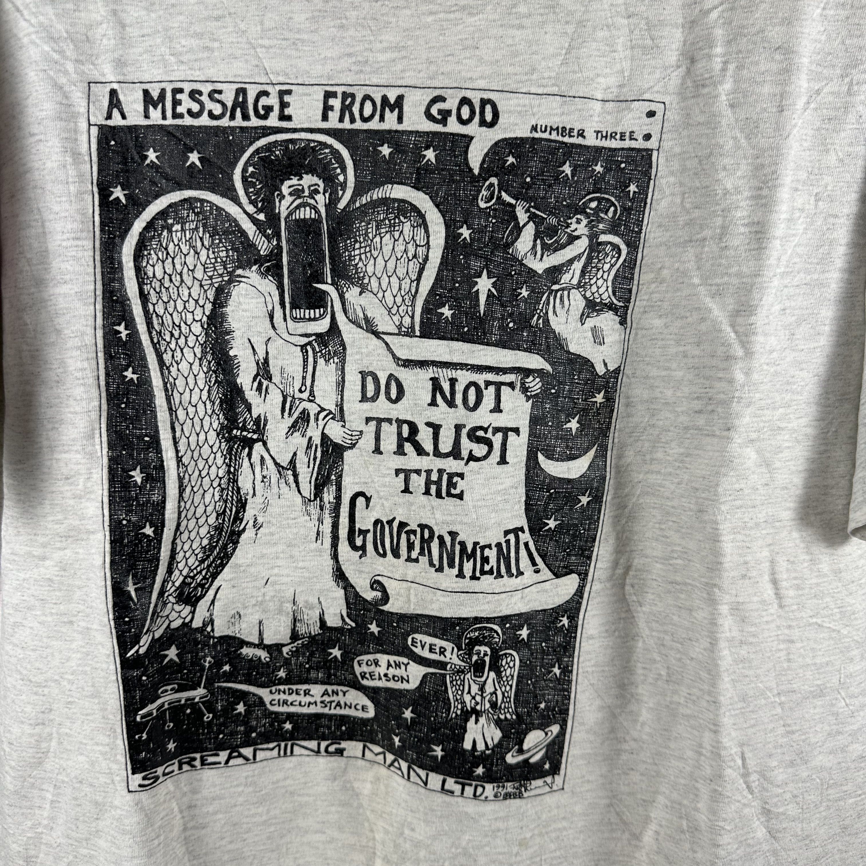 Vintage ​​Vintage 1991 Bad Bob Screaming A Message From God Art Tee Size US XL / EU 56 / 4 - 2 Thumbnail