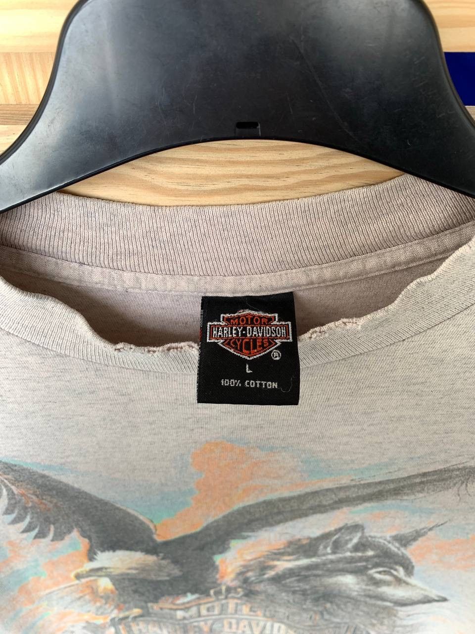 Harley Davidson × Vintage Vintage 1995 3D Emblem Harley Davidson Wolf & Eagle T Shirt Size US L / EU 52-54 / 3 - 7 Thumbnail