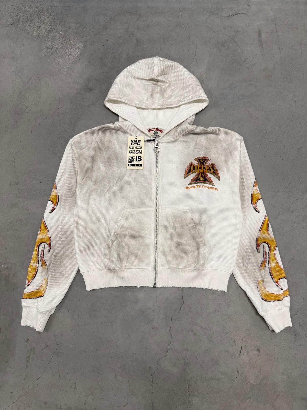 Vale Vale Forever Valley Reborn White Waffle Knit Zip Up Hoodie Size US XL / EU 56 / 4 - 1 Thumbnail